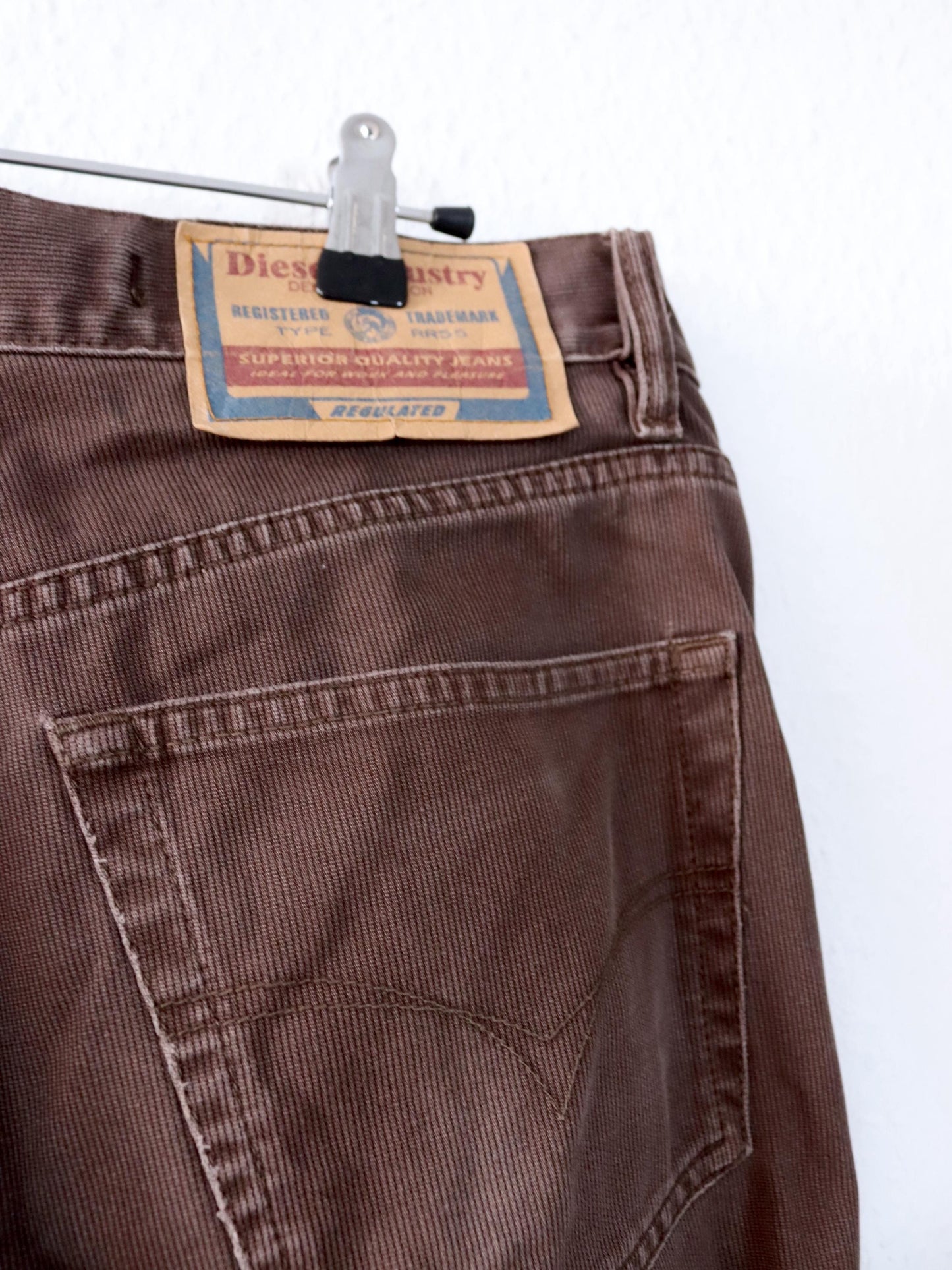 Vintage 80s 90s DIESEL INDUSTRY trousers brown straight leg W34