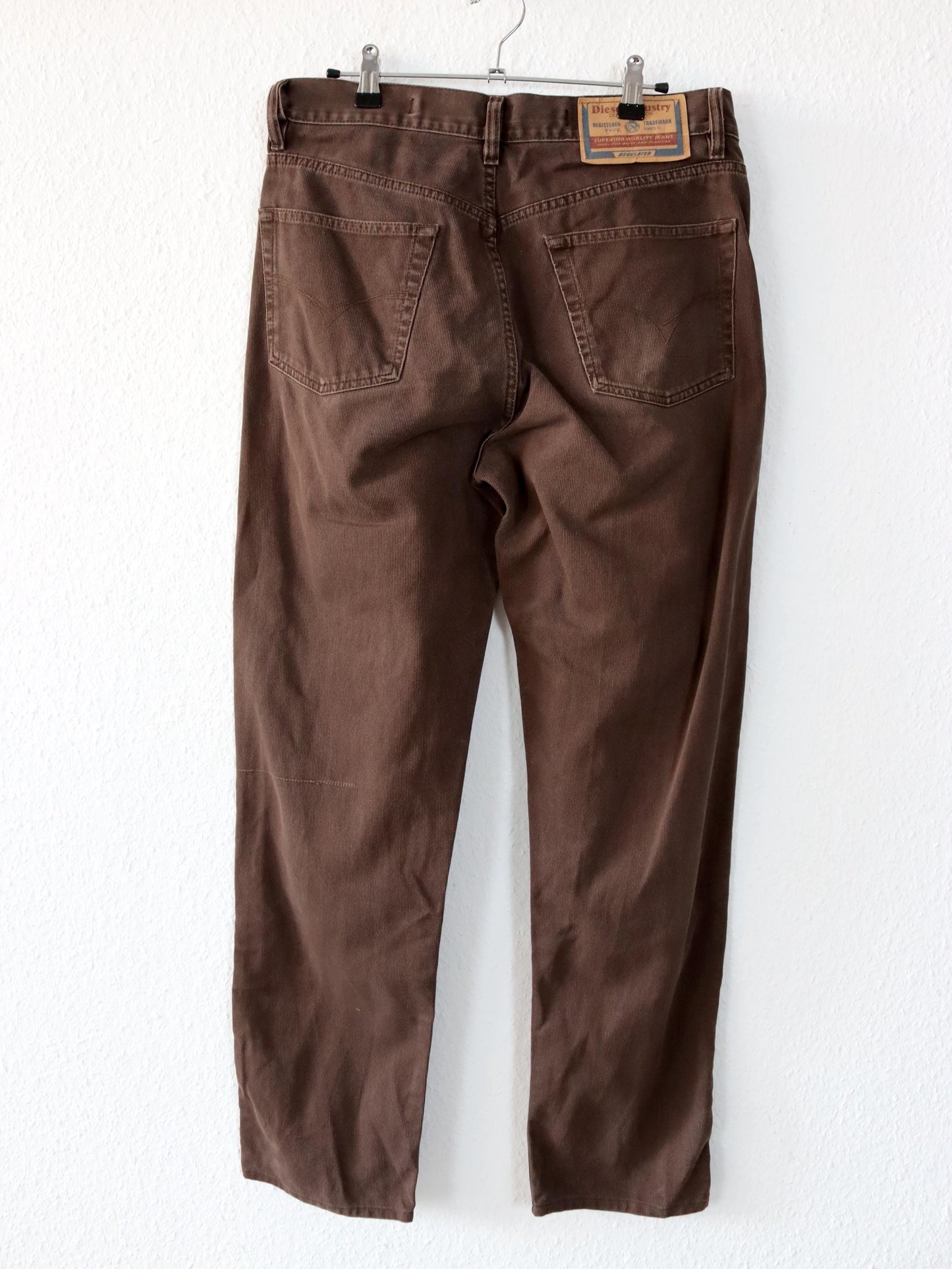 Vintage 80s 90s DIESEL INDUSTRY trousers brown straight leg W34