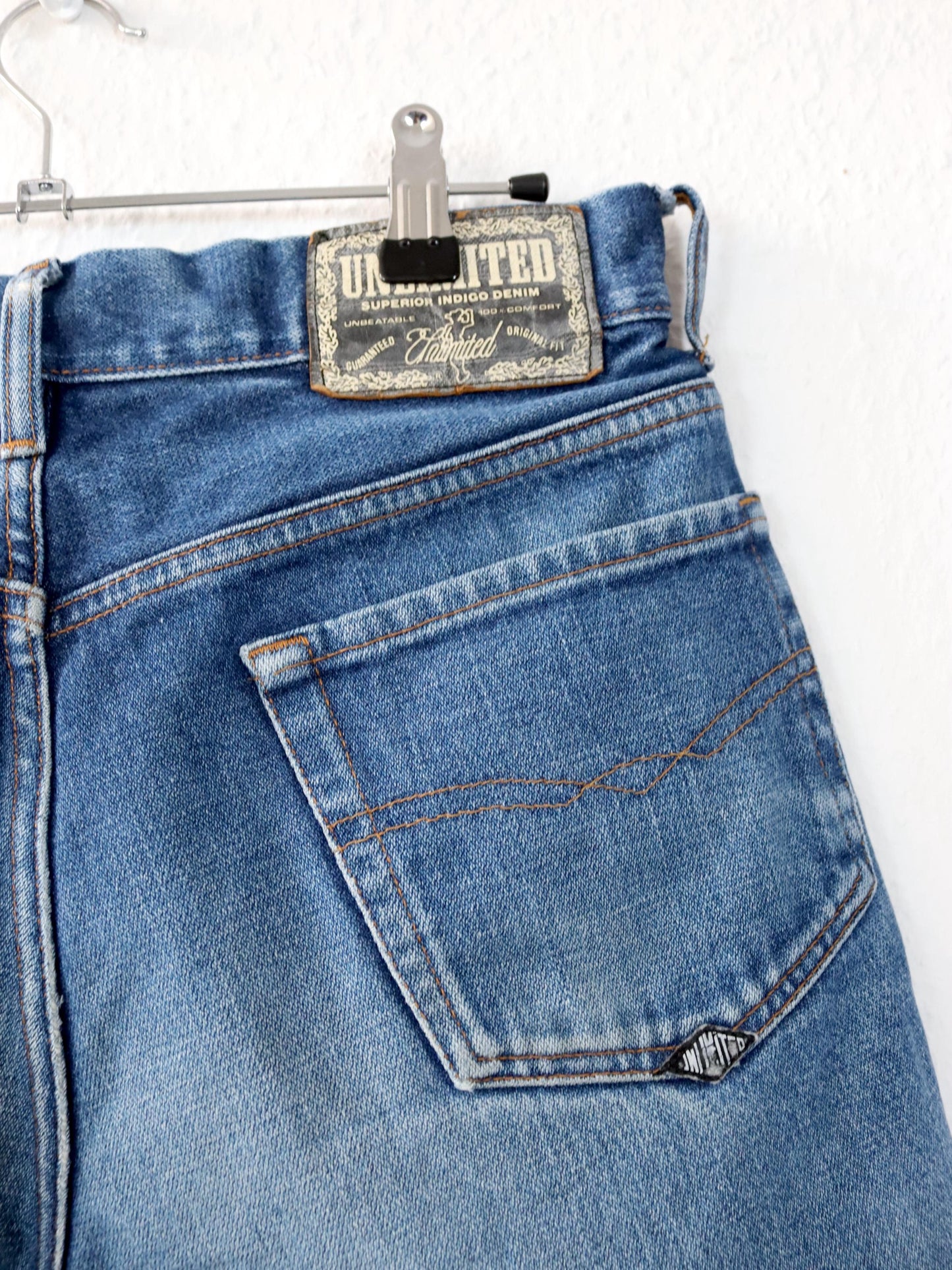Vintage 80s 90s UNLIMITED denim shorts blue W32