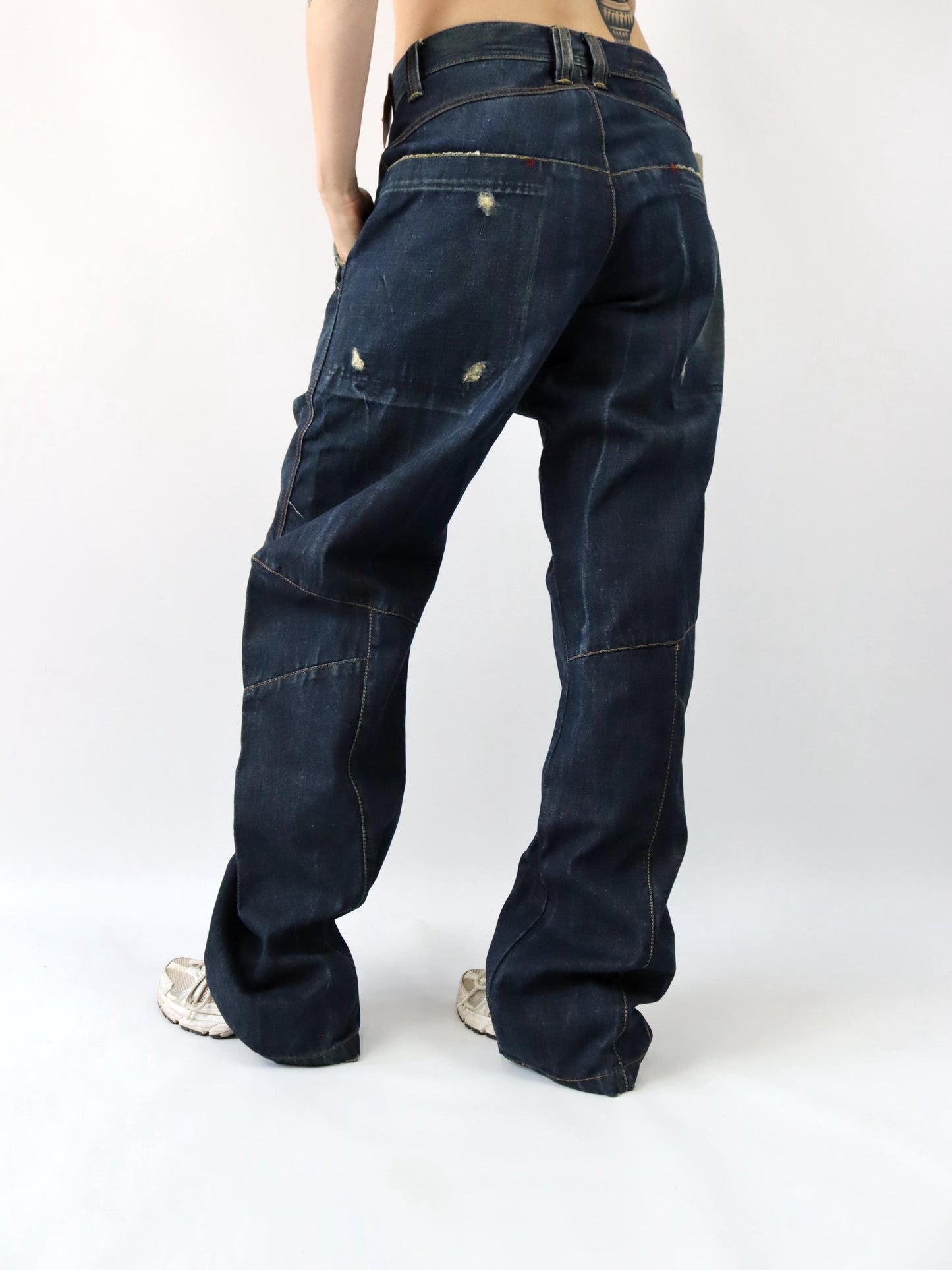 Vintage 90s 00s Y2k ENERGIE F7 Baggy Pants Jeans Wide Leg Deadstock W33