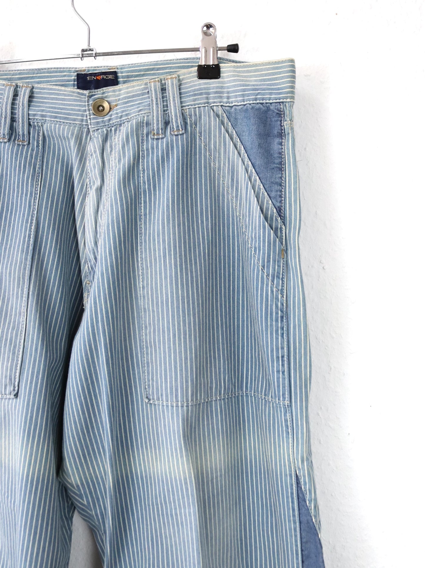 Vintage 90s 00s Y2k ENERGIE Baggy Pants Trousers Wide Leg Striped Deadstock W33