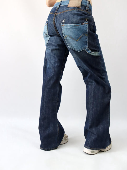 Vintage 90er 00er Y2k ENERGIE Baggy Pants Jeans weites Bein Deadstock W34