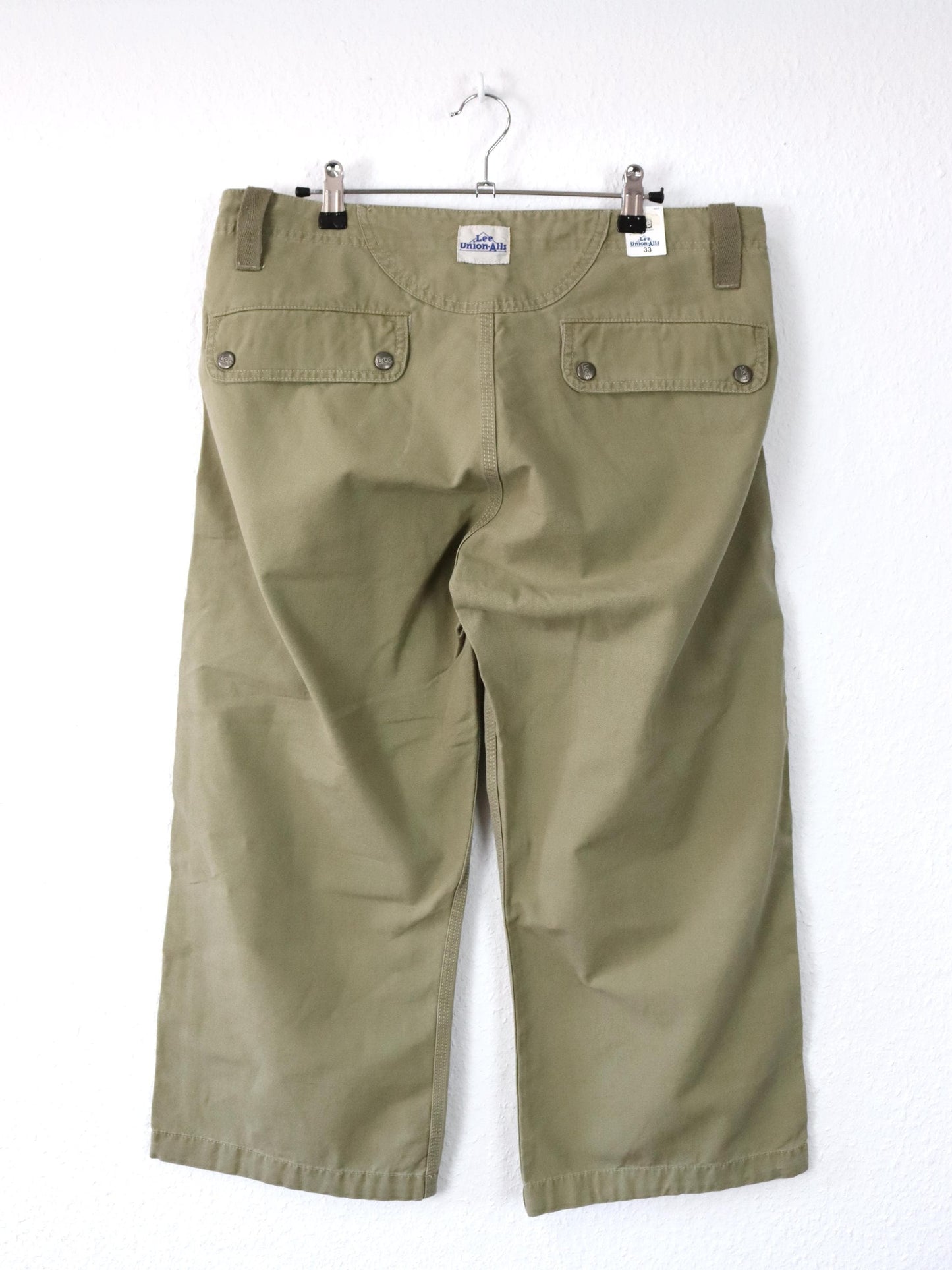 Vintage 90s 00s Y2k LEE Union-Alls Baggy Pants shorts wide leg beige Deadstock W33