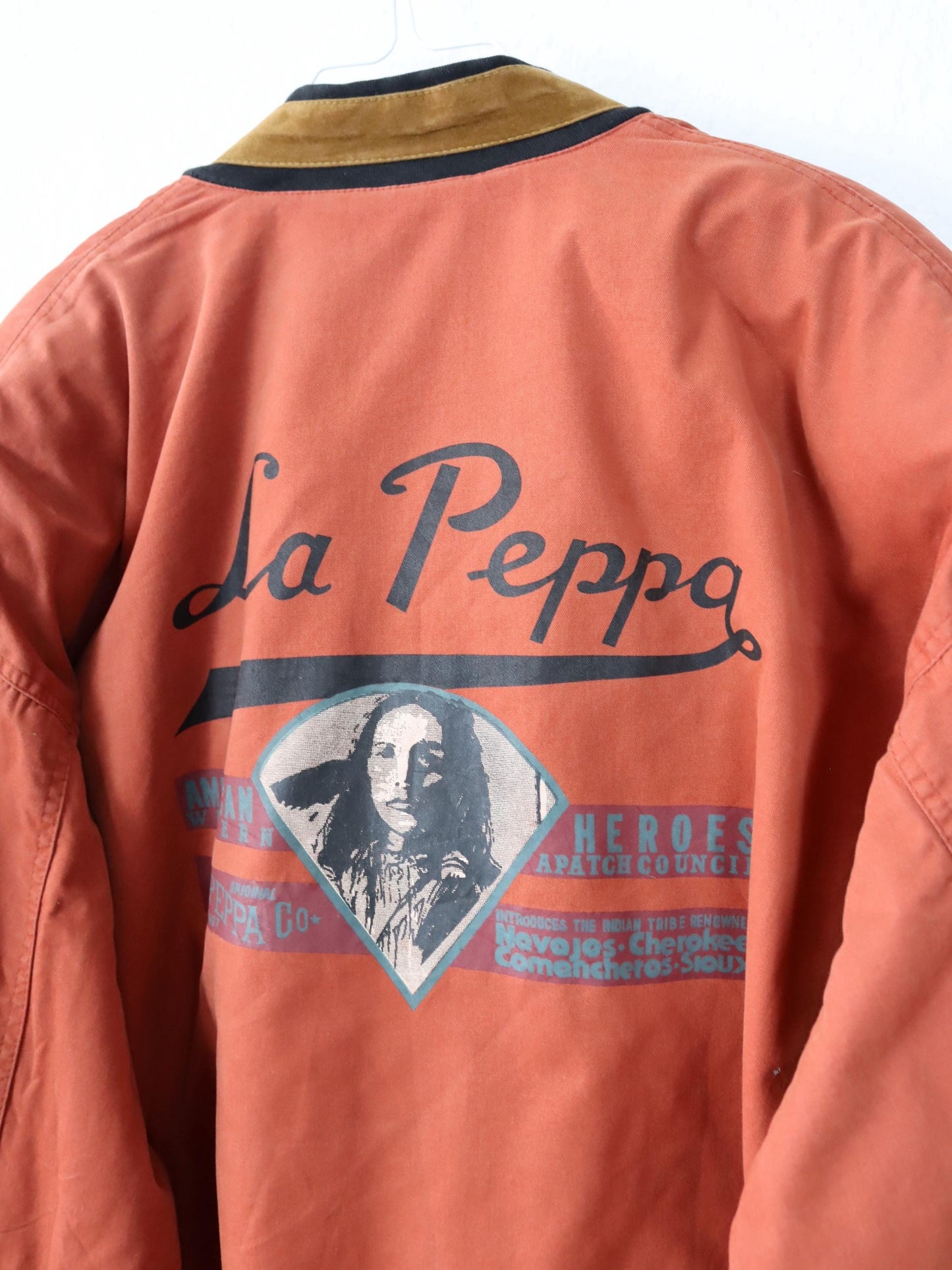 Vintage 80s 90s LA PEPPA bomber jacket shoulder pads print L