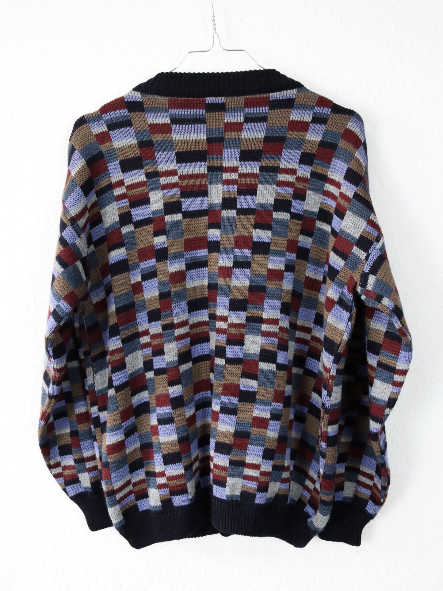 Vintage 80er 90er JAZZOR Cardigan Strickjacke Wollcardigan Muster M