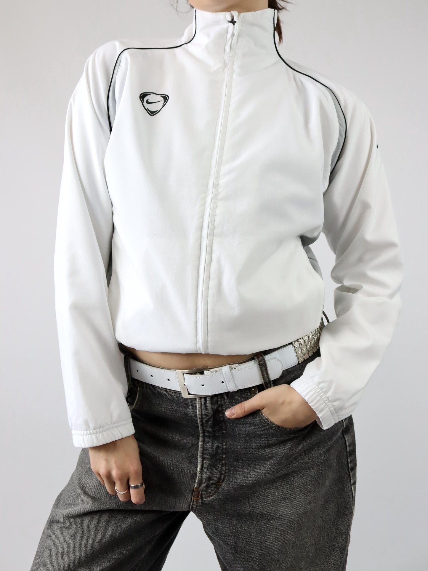 Vintage 90s 00s Y2k NIKE ACG track jacket stand-up collar white S