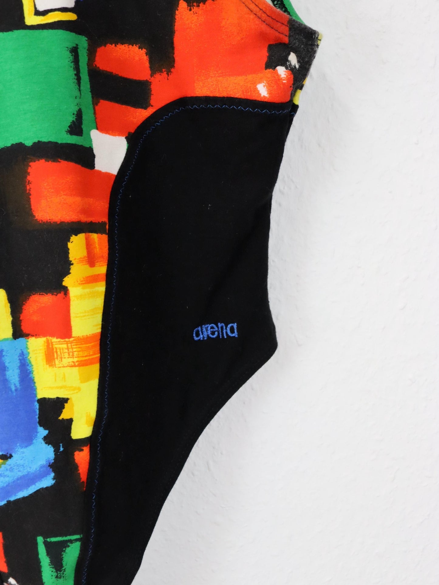 Vintage 80er 90er ARENA Body Einteiler schwarz crazy pattern bunt 40