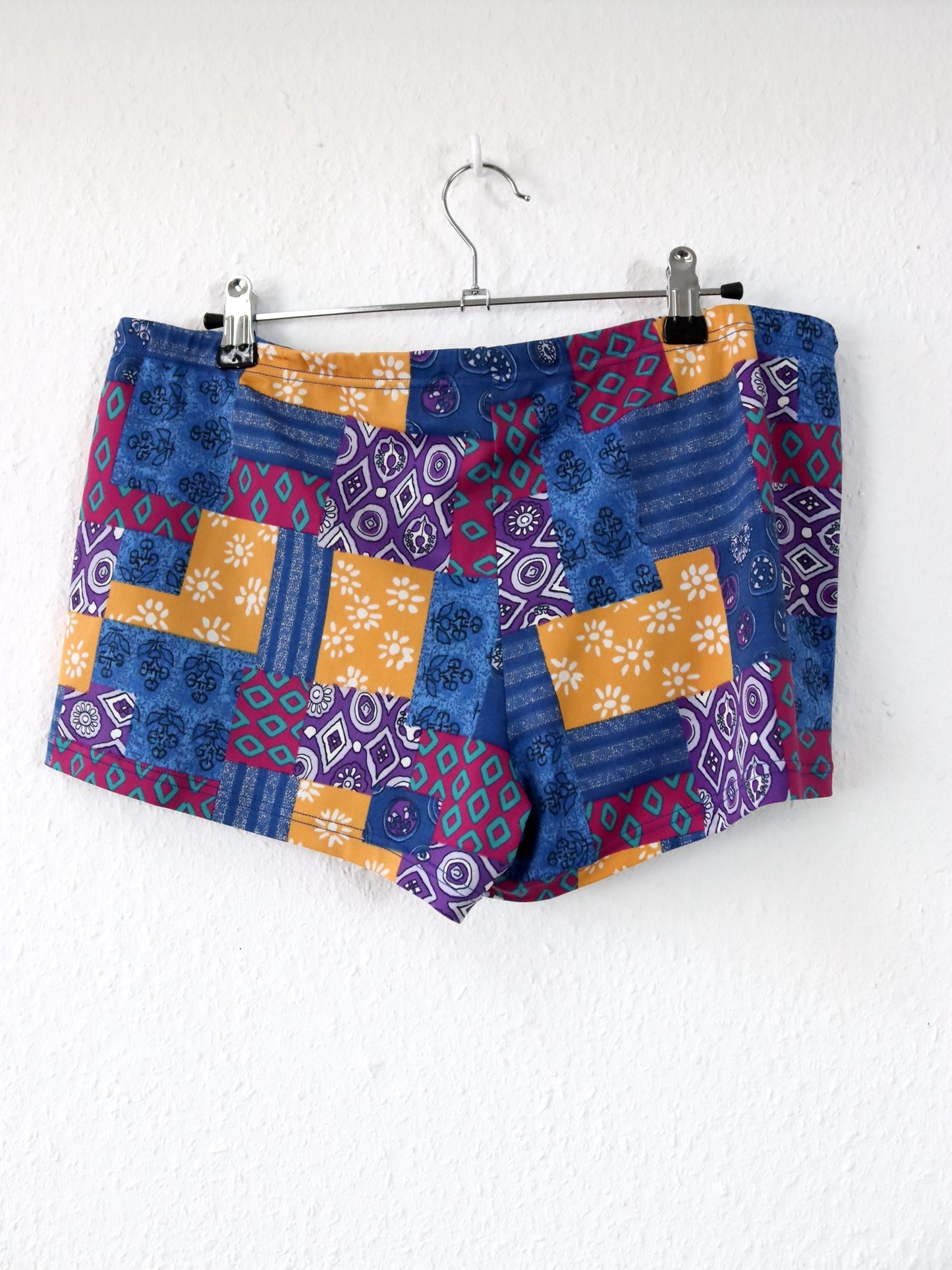 Vintage 80s 90s FILA swim shorts crazy pattern colorful 54 XL