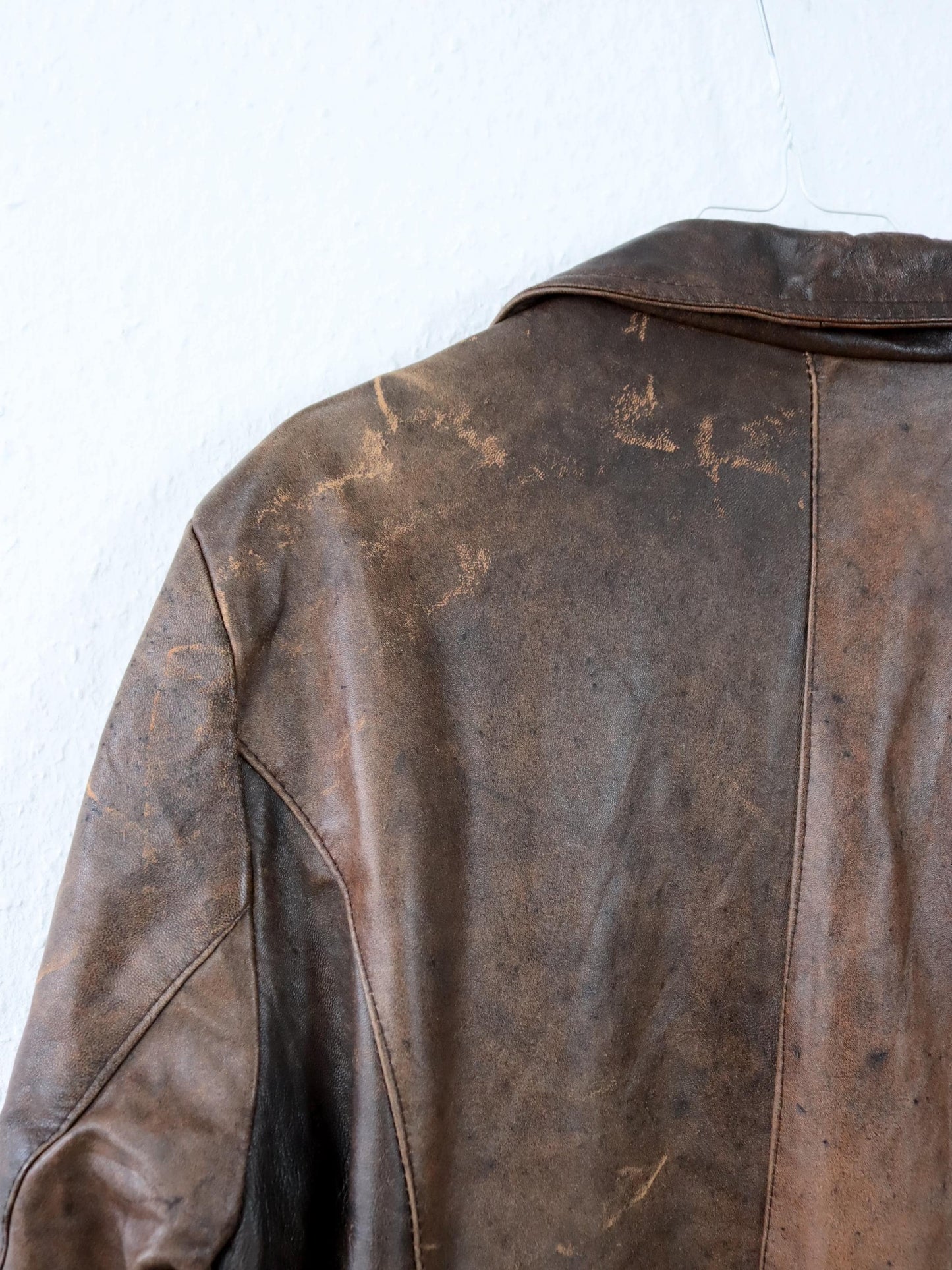 Vintage 80er 90er ANNIVERSARY Lederjacke Blazer braun Knopfleiste XXL