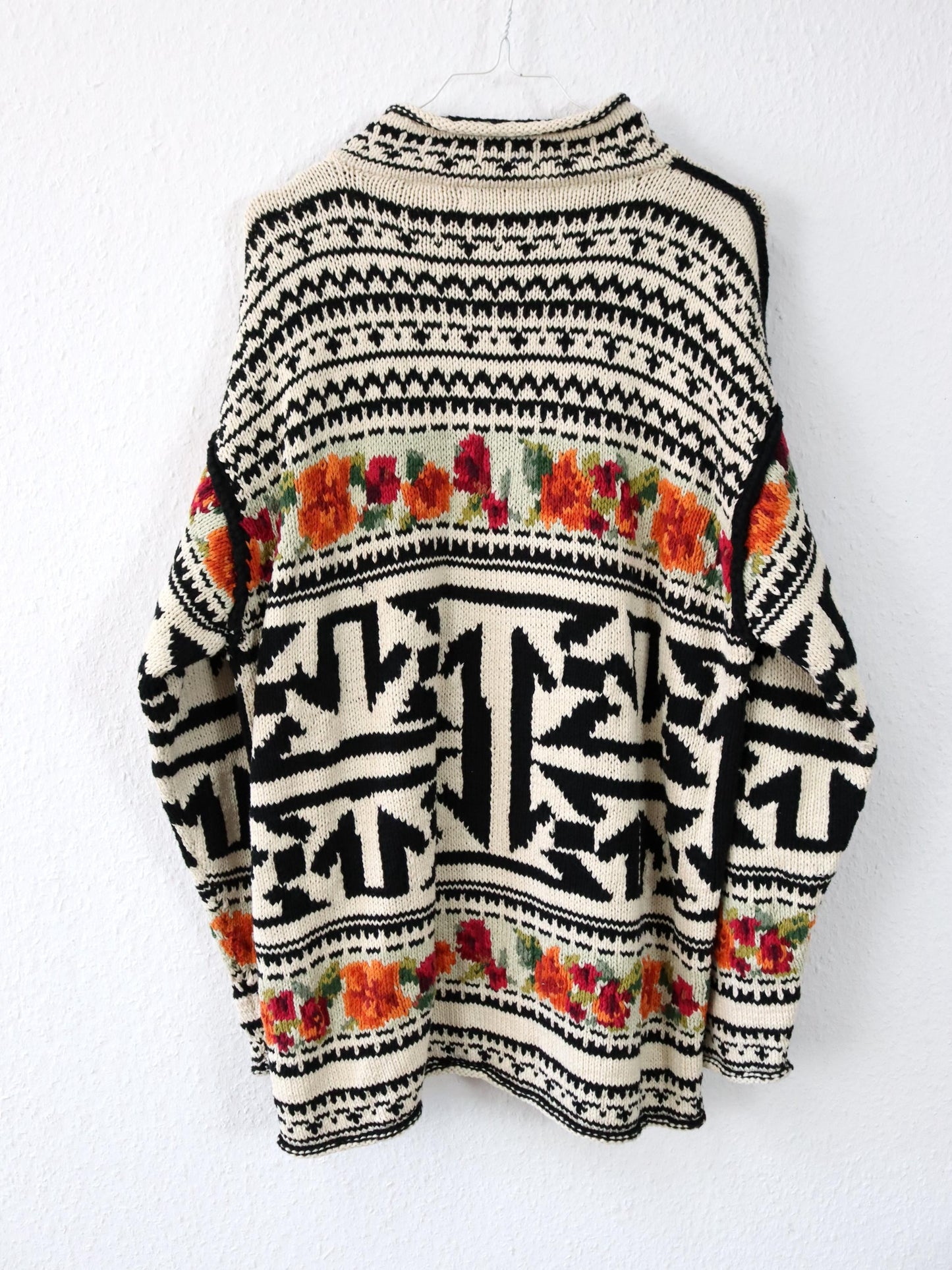 Vintage 80er 90er JOS Strickpullover Pullover gemustert bunt L