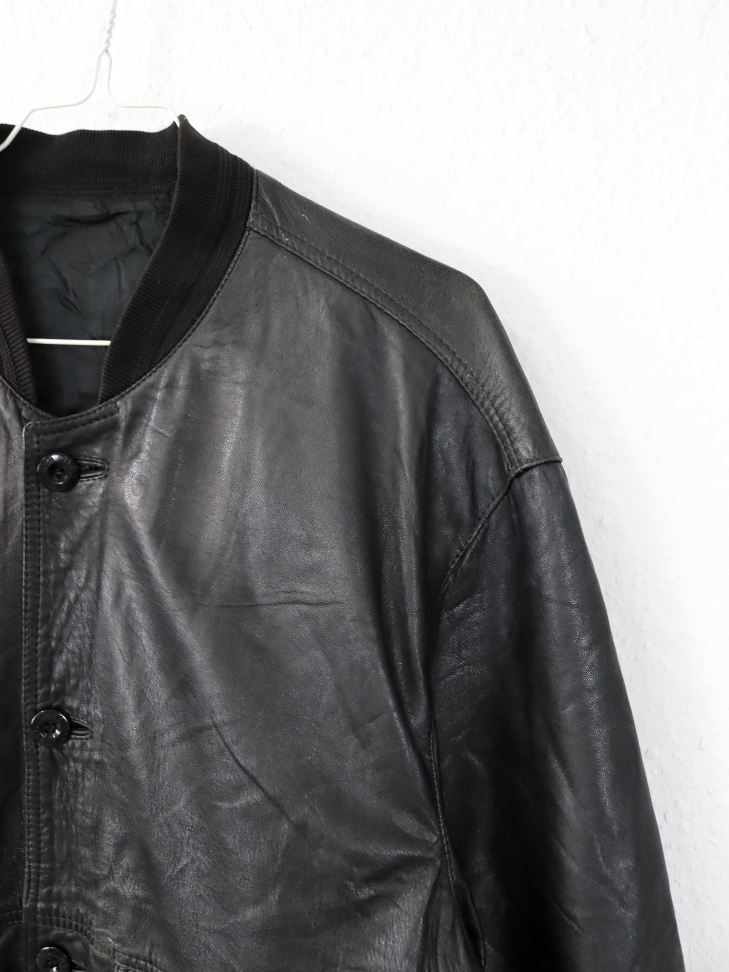 Vintage 80s 90s VERA PELLE leather jacket blouson bomber jacket black L