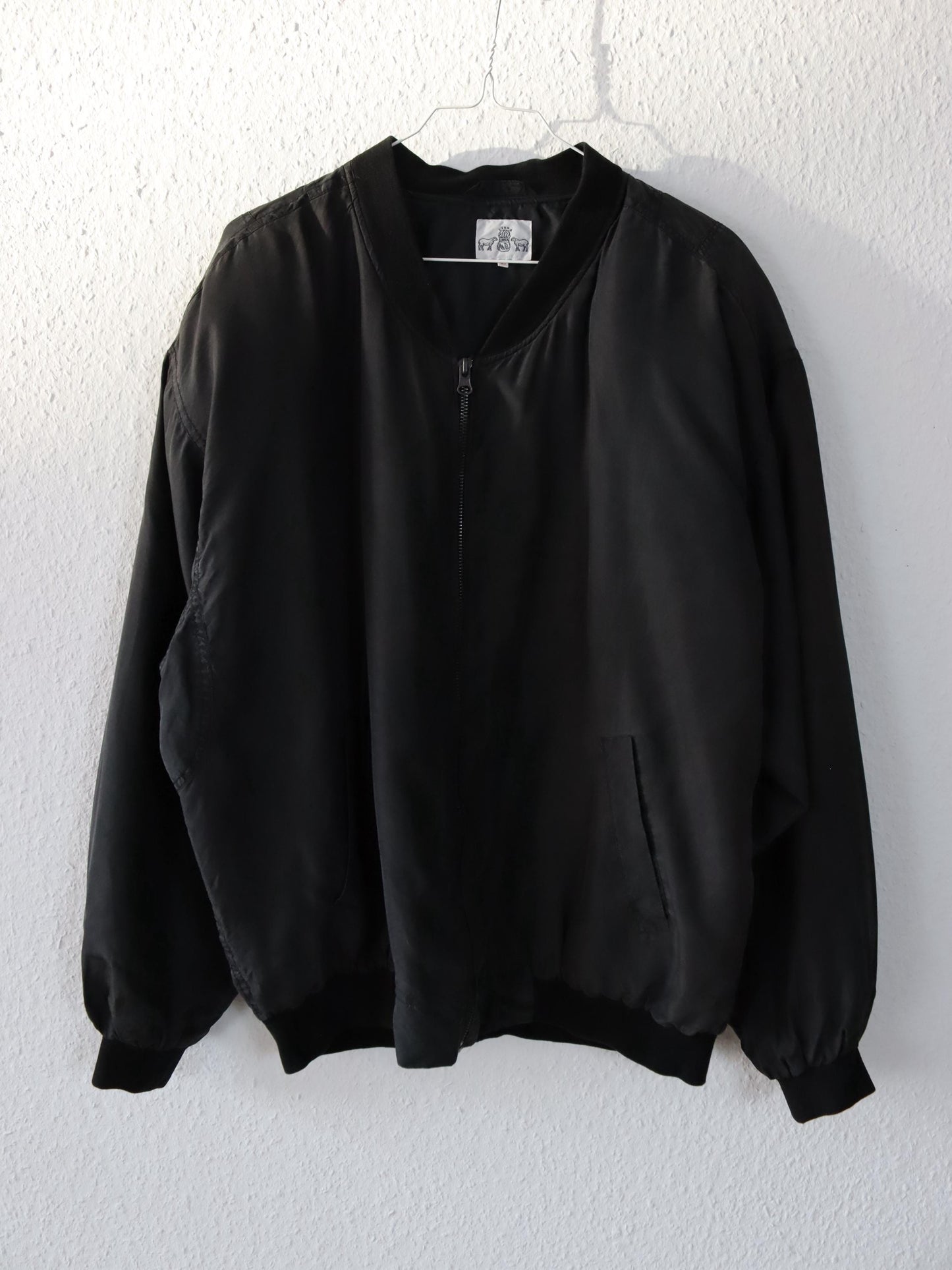 Vintage 80s 90s LINNA silk jacket blouson bomber jacket silk black L