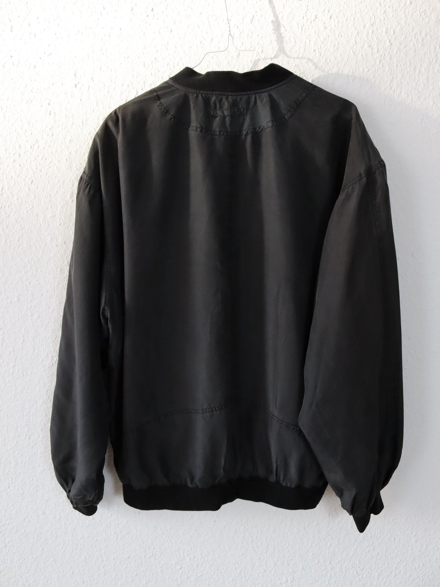 Vintage 80s 90s LINNA silk jacket blouson bomber jacket silk black L
