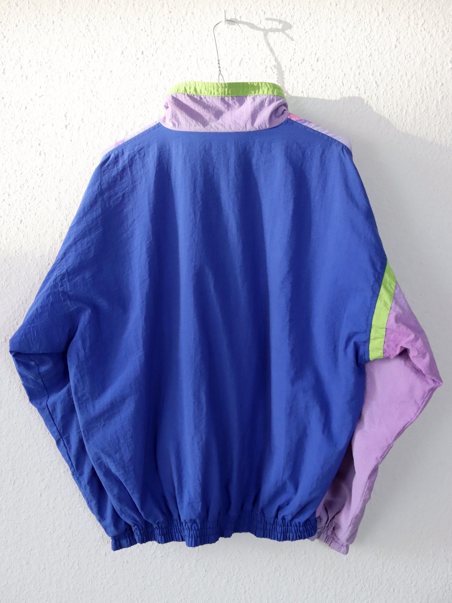 Vintage 80s 90s FILA tracksuit jacket stand-up collar crazy pattern colorful blue lilac 48 M