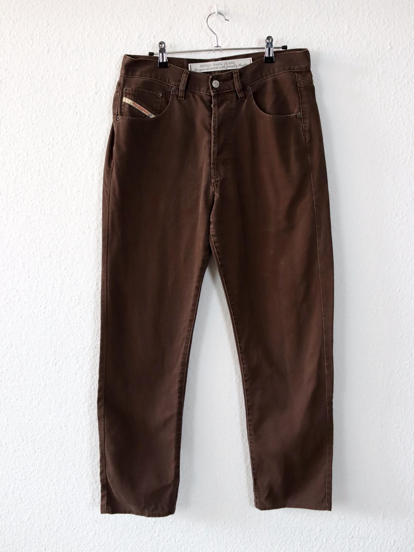 Vintage 80s 90s DIESEL INDUSTRY trousers brown straight leg W34
