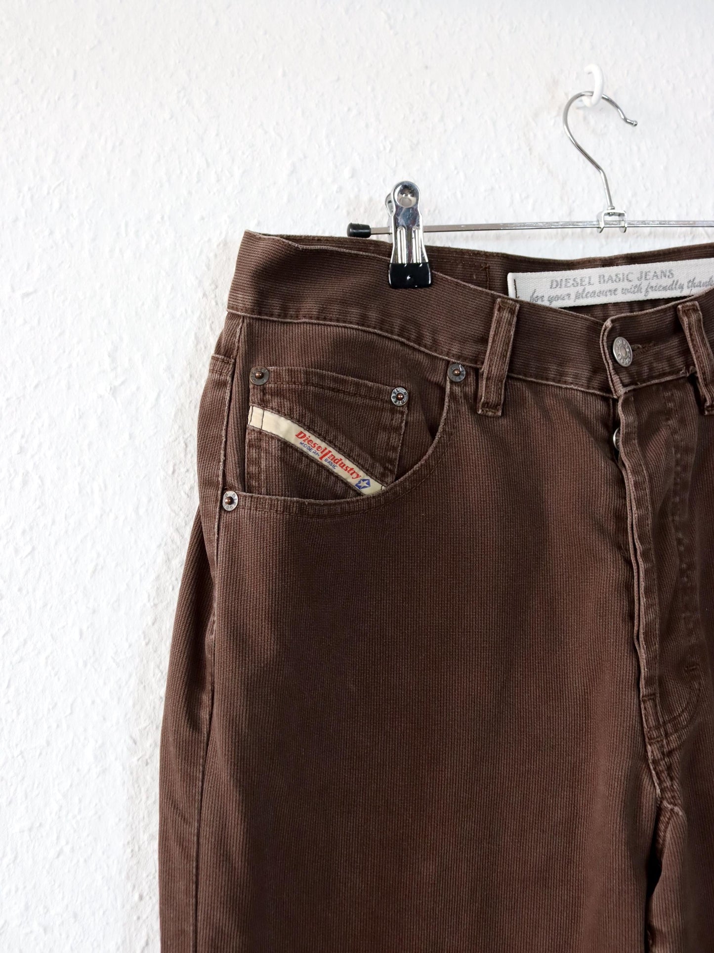 Vintage 80s 90s DIESEL INDUSTRY trousers brown straight leg W34