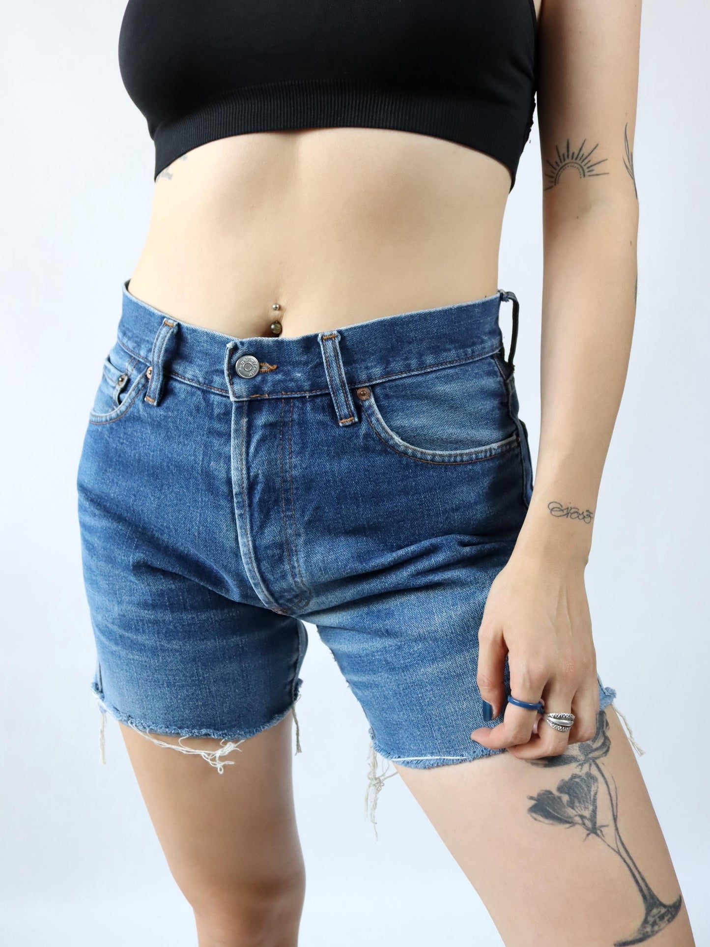 Vintage 80s 90s UNLIMITED denim shorts blue W32
