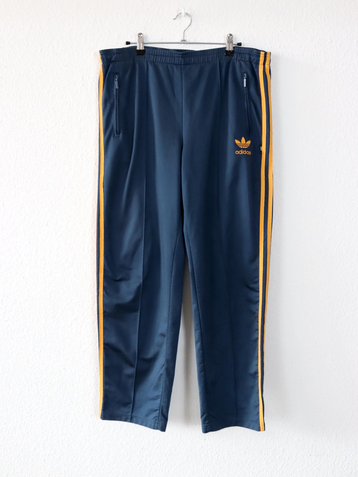 Vintage 80s 90s ADIDAS jogging pants training pants dark blue orange D5 M