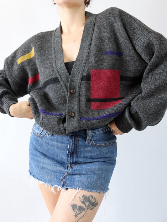 Vintage 80er 90er Wollcardigan Cardigan Strickjacke Wolle 46 S