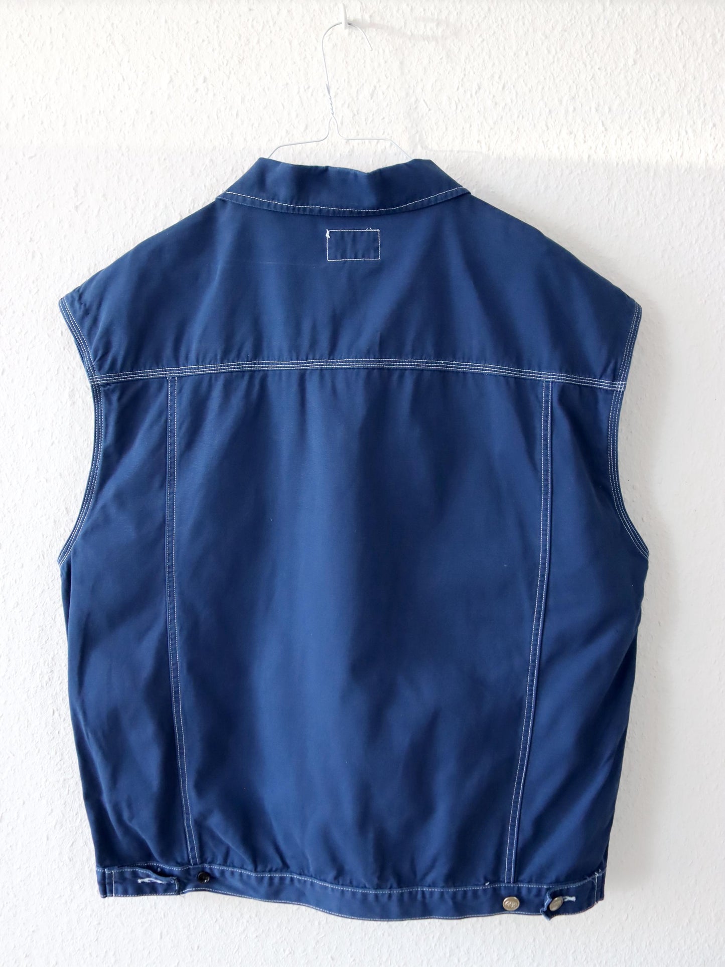 Vintage 80s 90s CDP COMPANY vest blue white embroidery XL