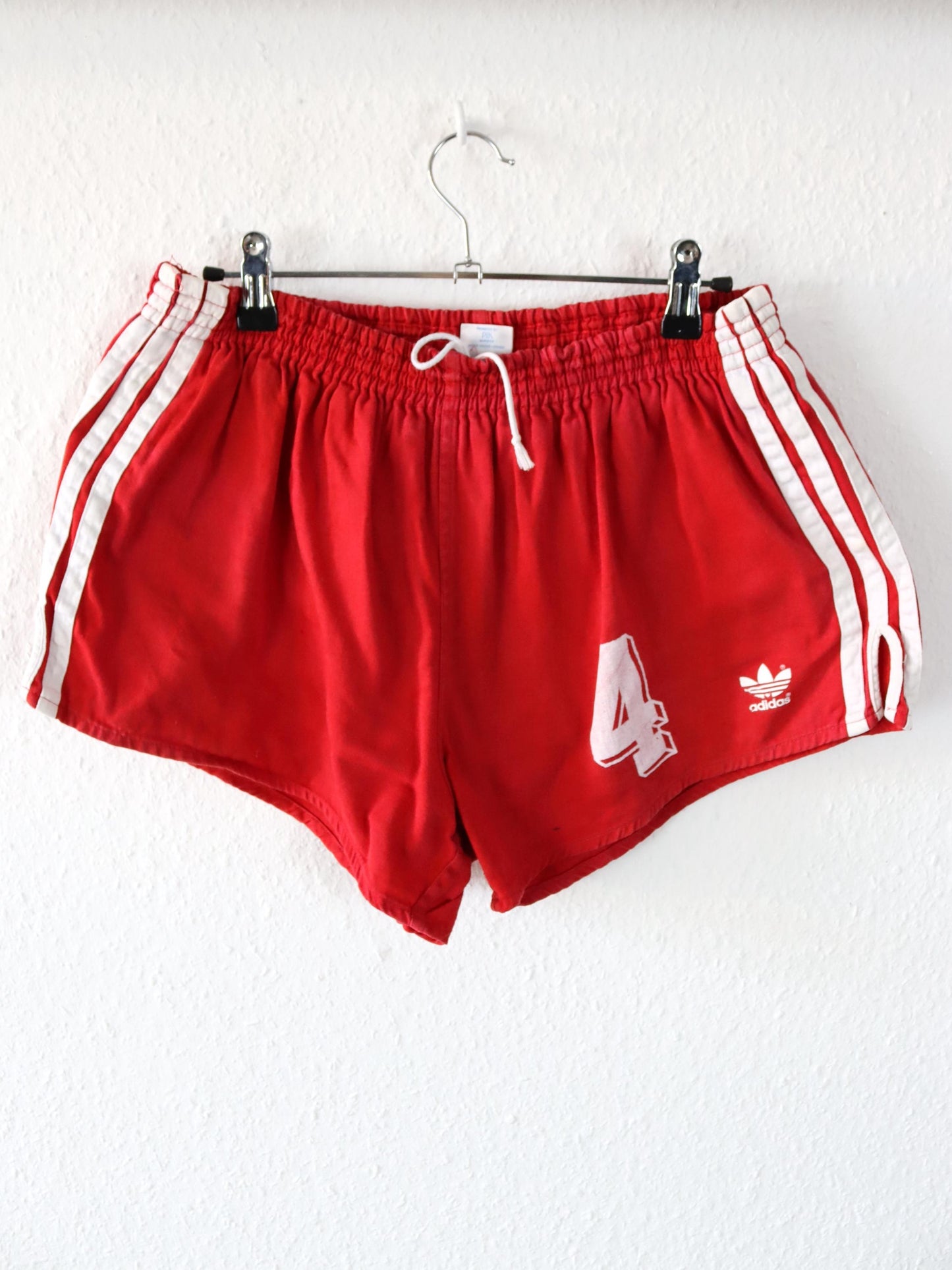 Vintage 80s 90s ADIDAS running shorts red white M
