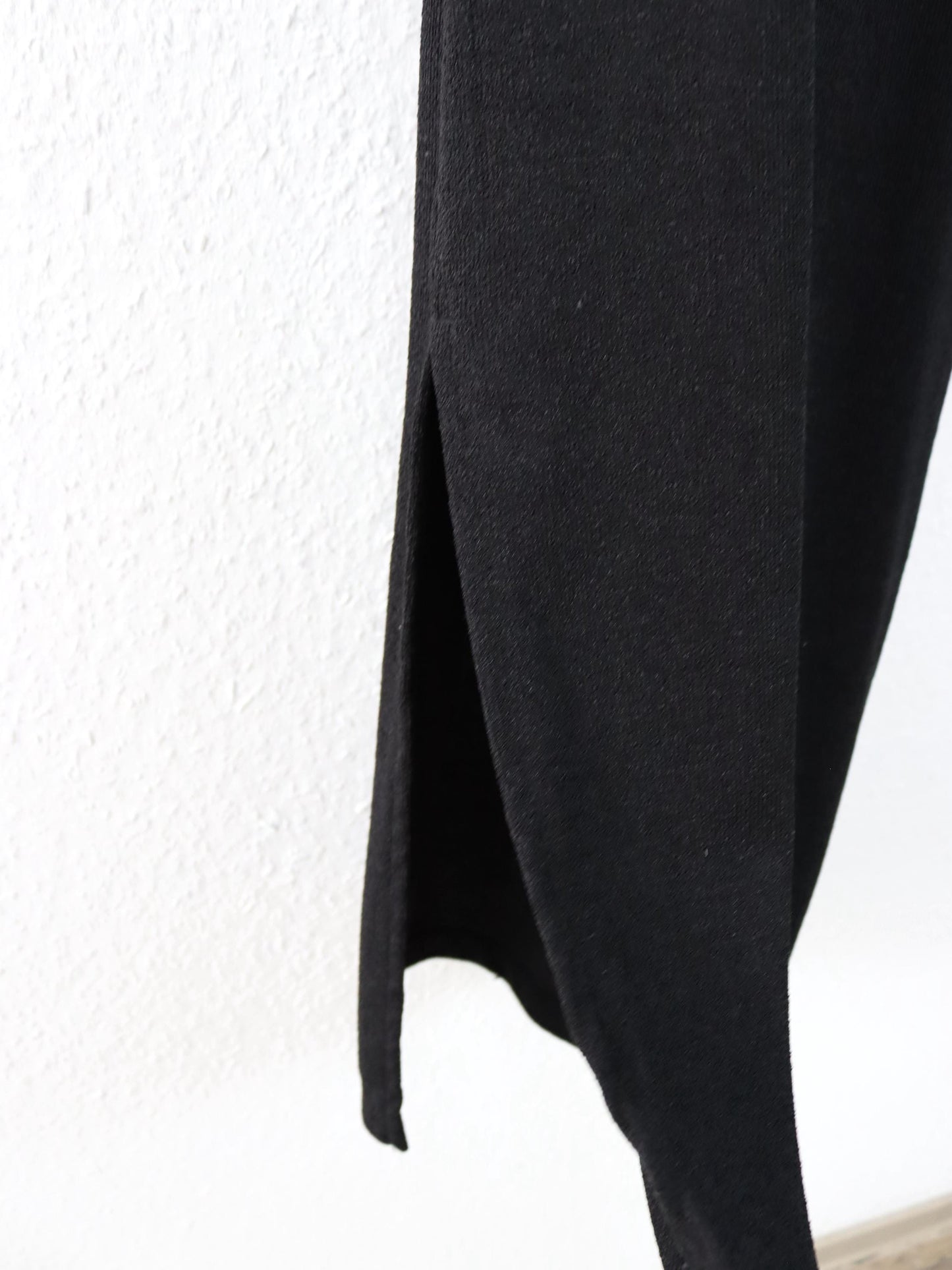 Vintage 80er 90er Midikleid Kleid ärmellos schwarz Schlitz Made in USA M