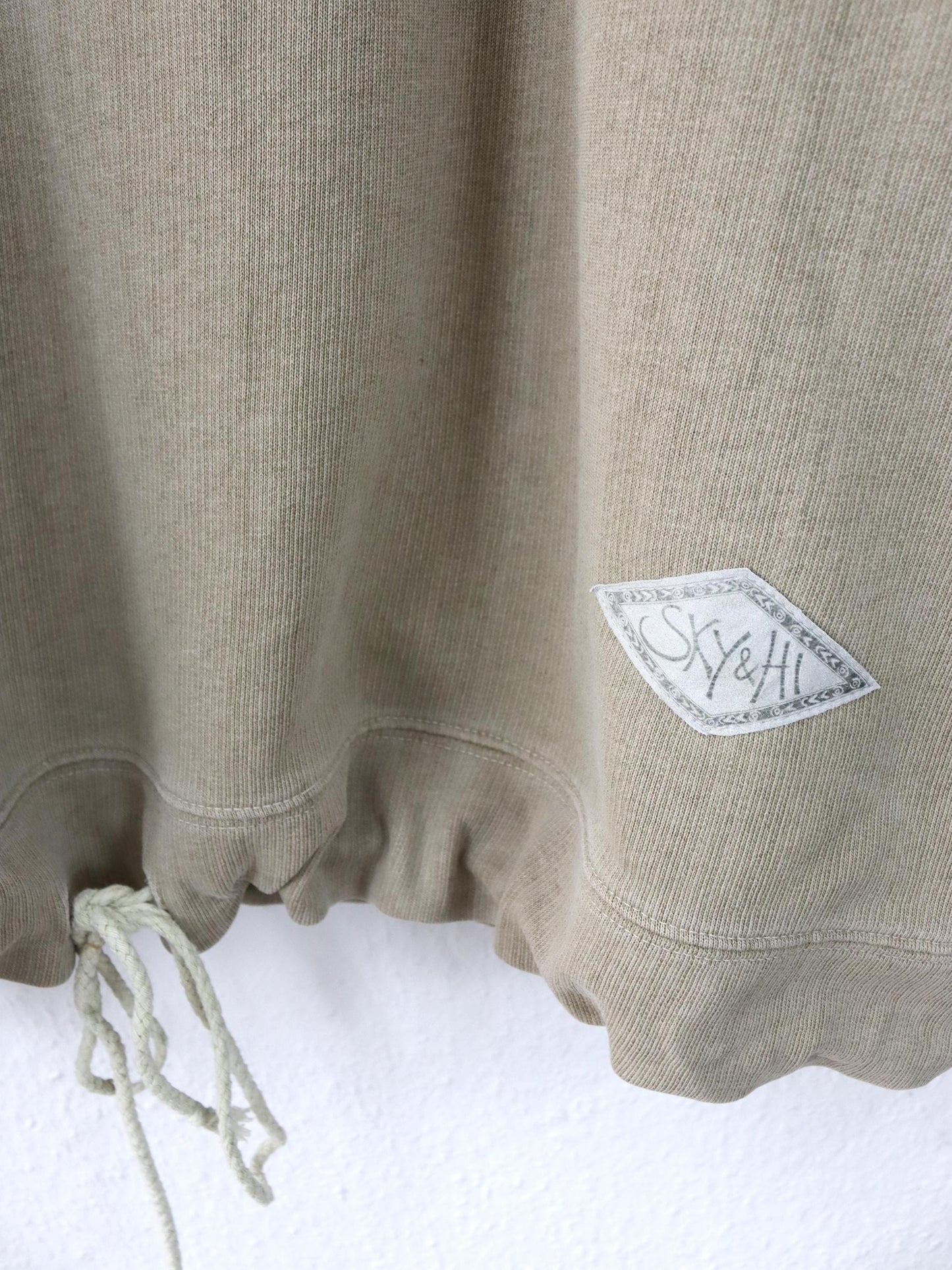 Vintage 80s 90s SKY&HI hoodie sweater beige print tribal XL