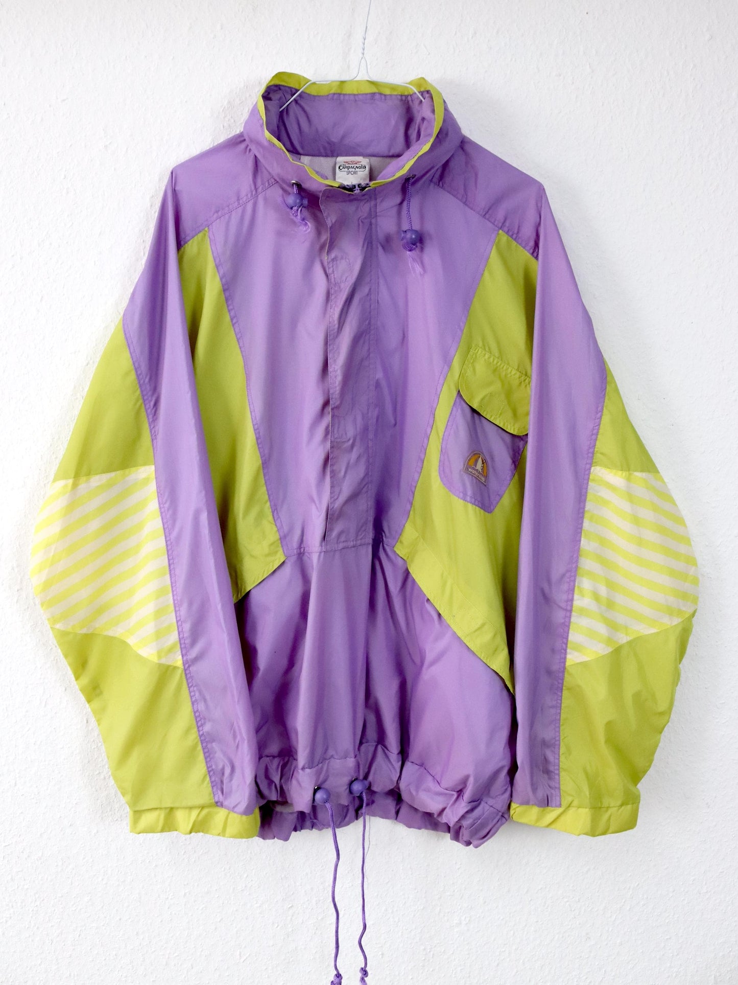 Vintage 80s 90s CAMPANGOLO rain jacket windbreaker lilac yellow L