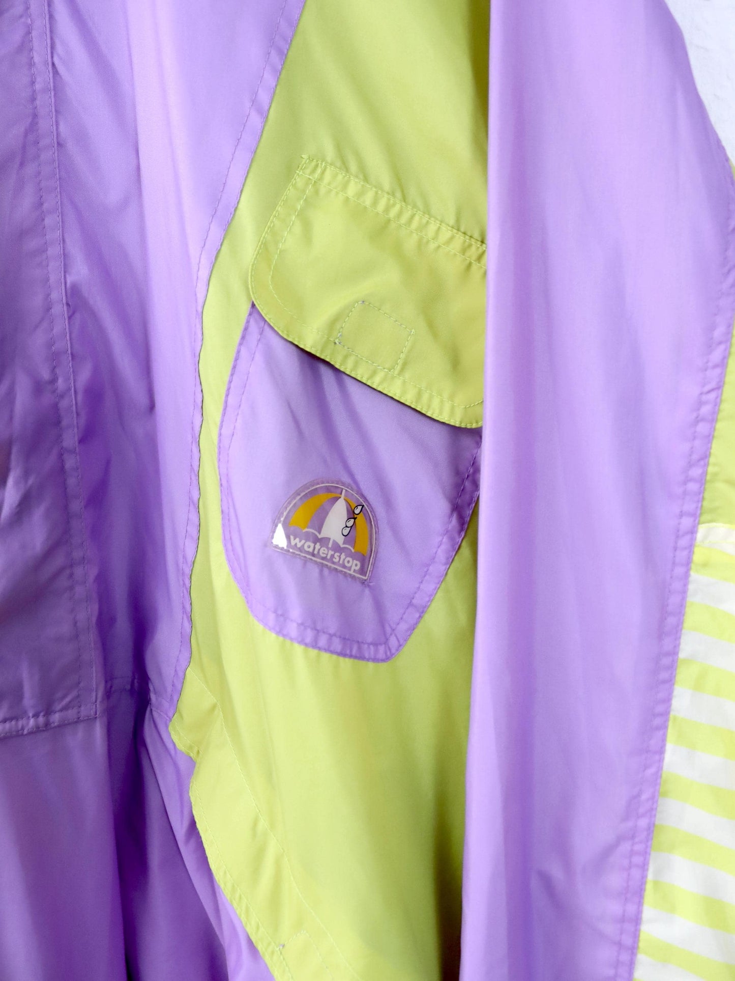 Vintage 80s 90s CAMPANGOLO rain jacket windbreaker lilac yellow L