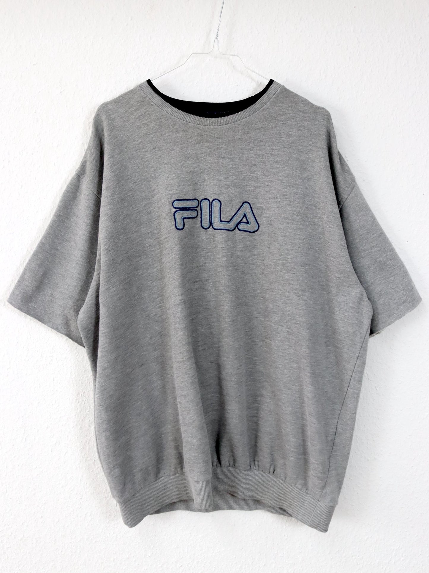 Vintage 80s 90s FILA sweatshirt shirt short sleeve grey L