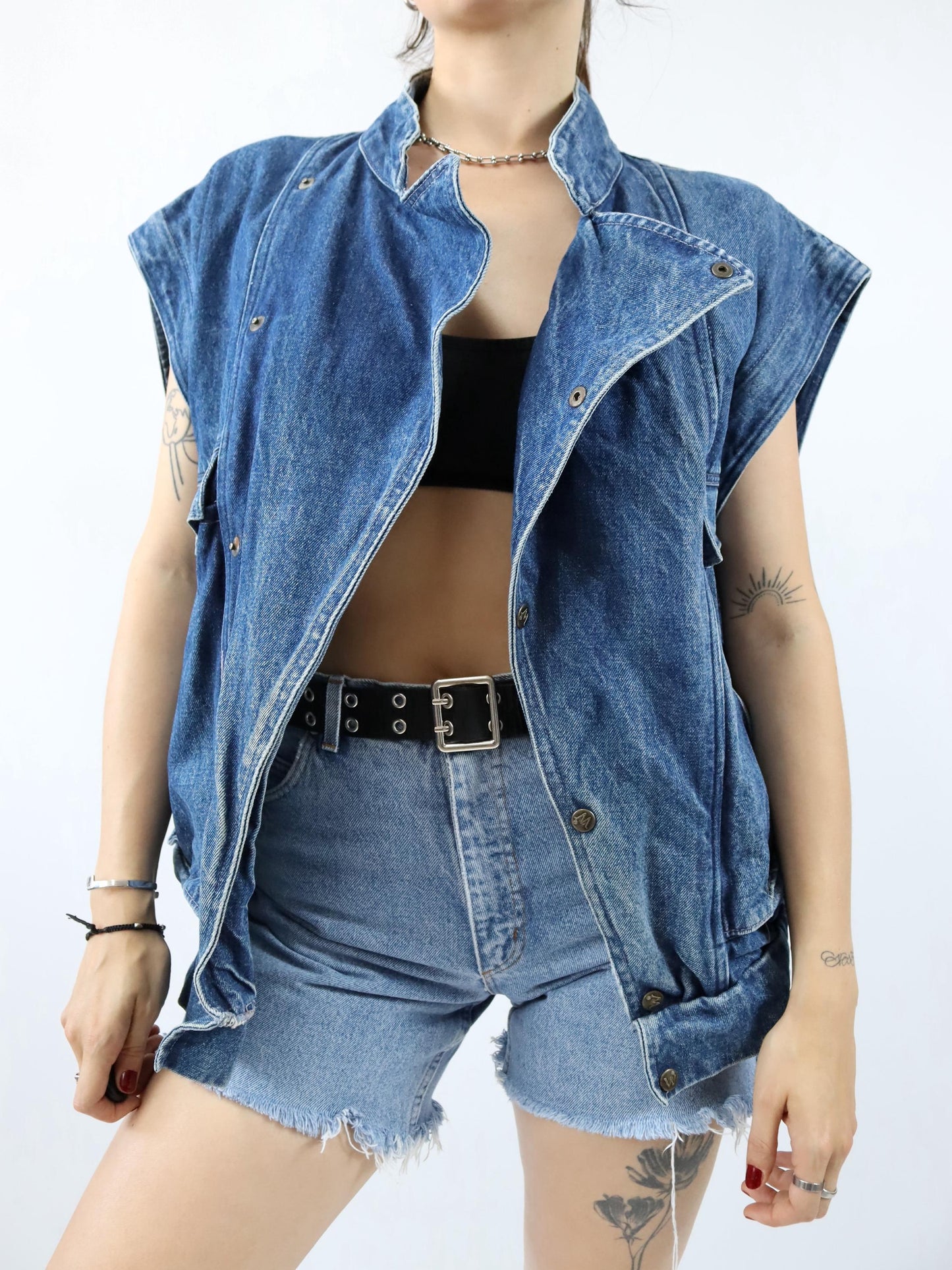 Vintage 80s 90s WILLY denim vest vest jeans 54 XL