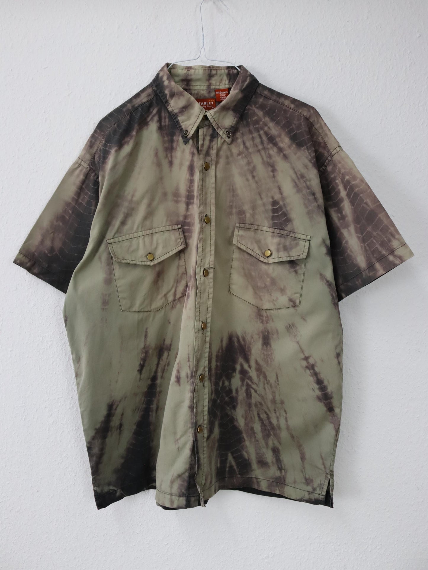 Vintage 80s 90s STANLEY shirt short sleeve batik XL