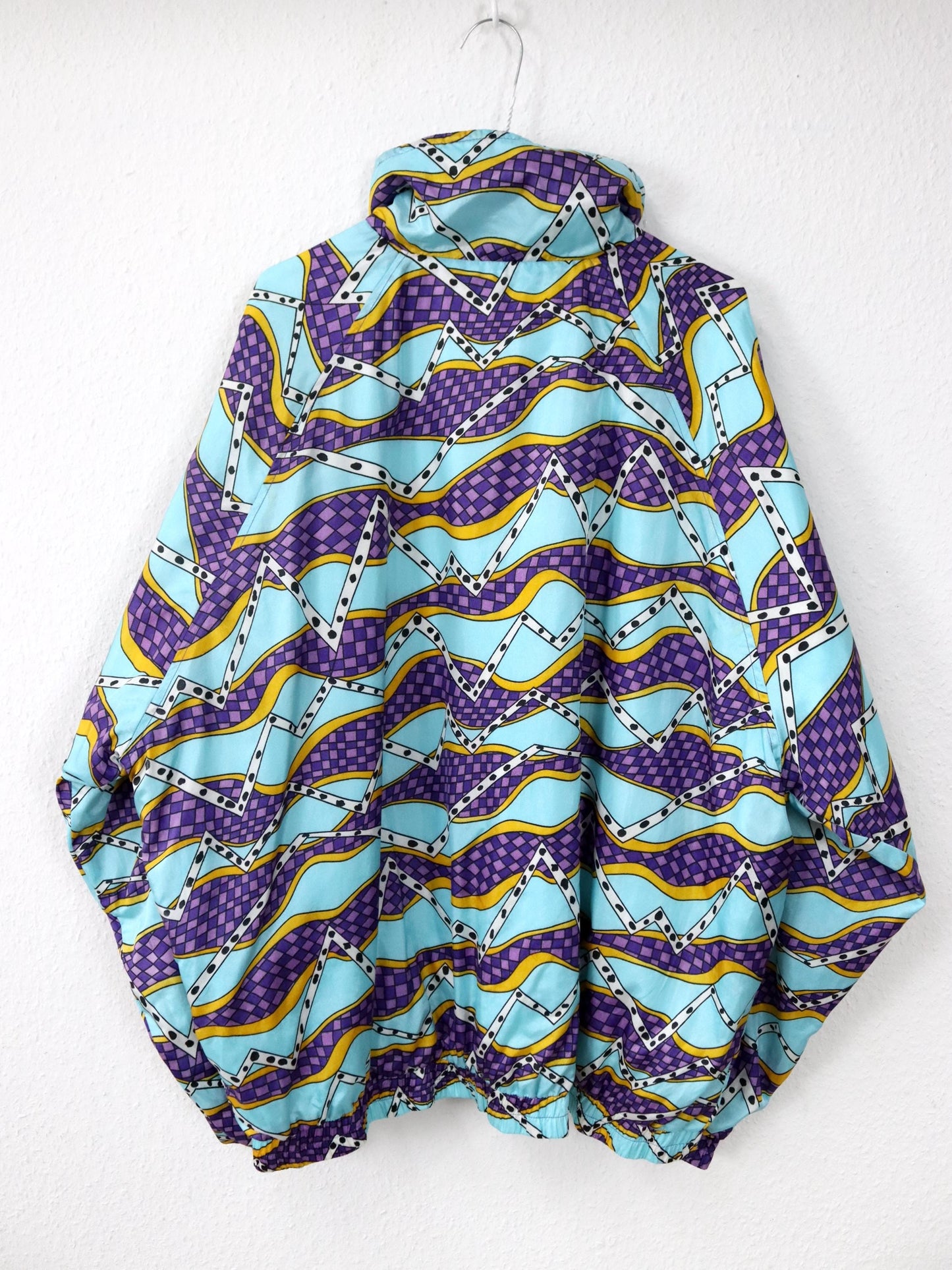 Vintage 80s 90s CARMIT tracksuit jacket stand-up collar crazy pattern colorful 58 3XL
