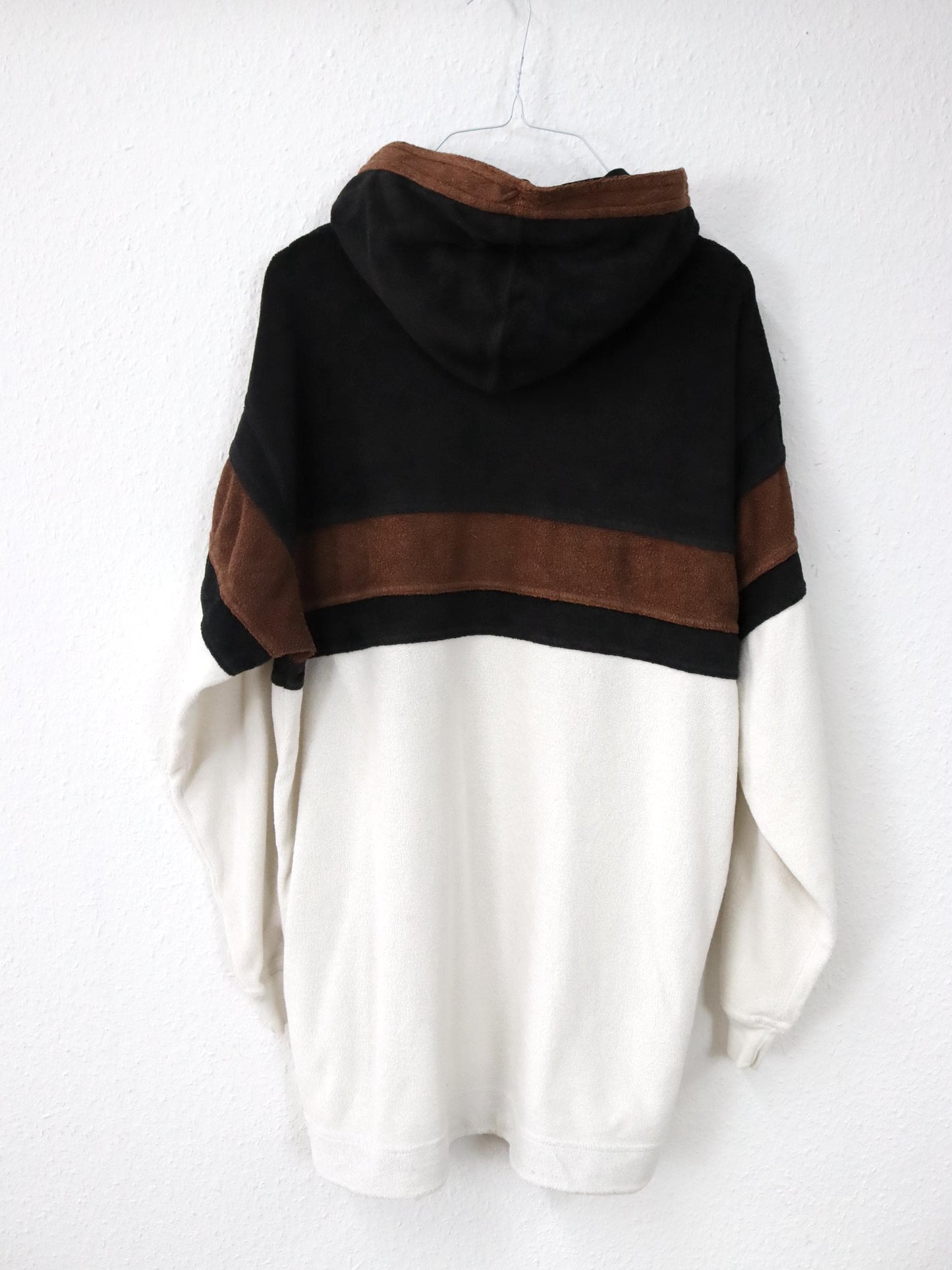 Vintage 80s 90s ADIDAS Hoodie Pullover Terry Cloth Brown Orange White XL