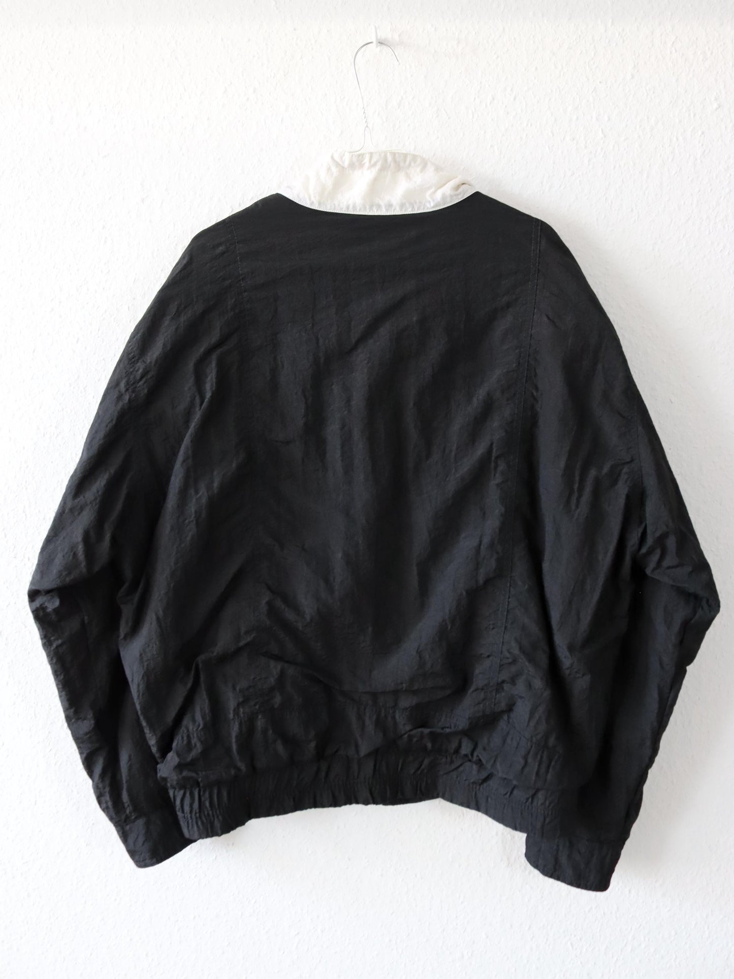 Vintage 80s 90s GLOBETROTTER jacket black white inside terry cloth shoulder pads XL