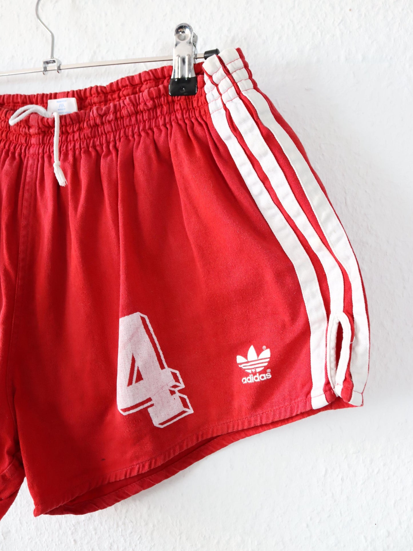 Vintage 80s 90s ADIDAS running shorts red white M