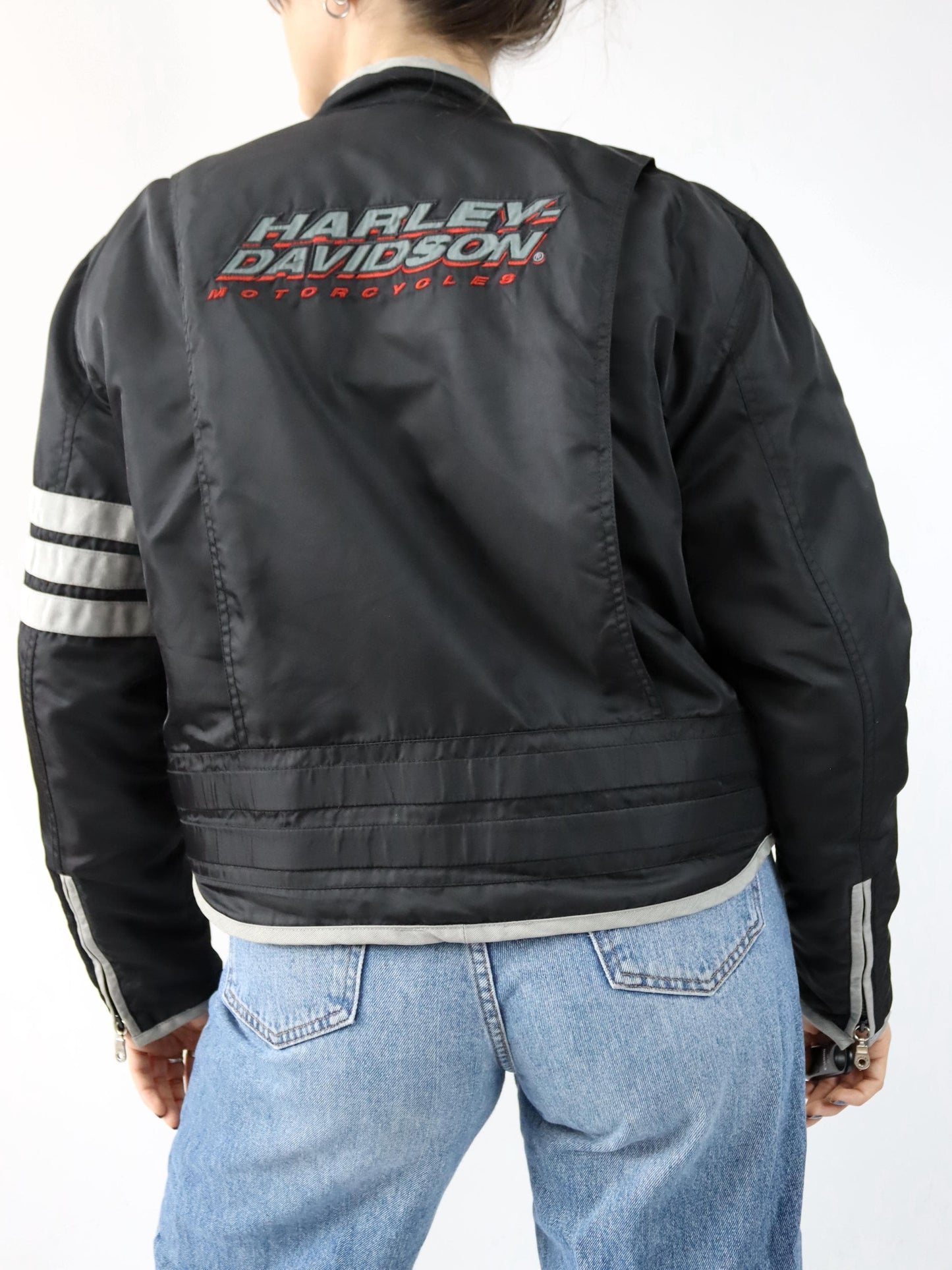 Vintage 90s 00s HARLEY DAVIDSON motorcycle jacket lightly lined M