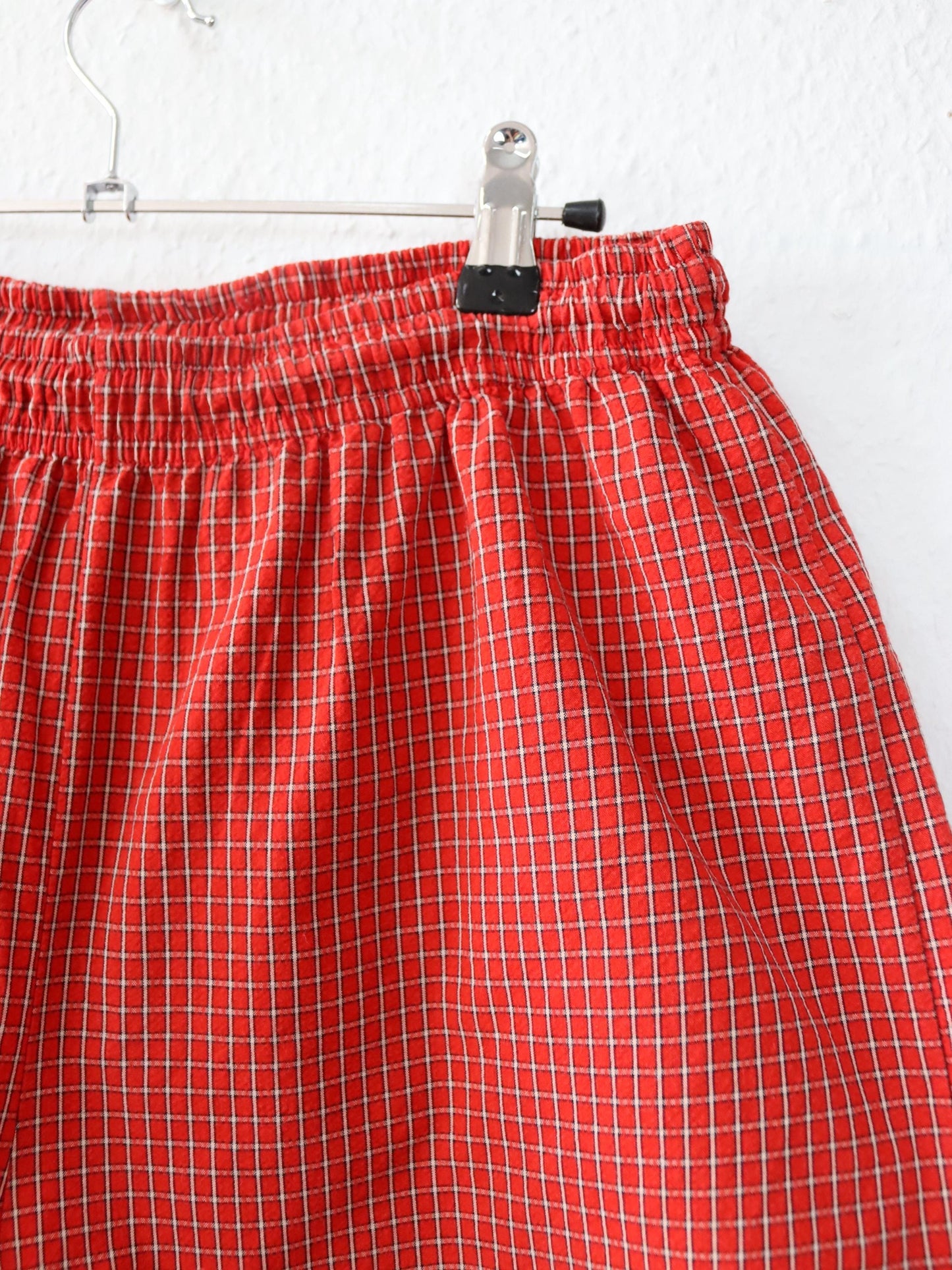 Vintage 80s 90s IAIAIAIA shorts swim shorts checked white red L