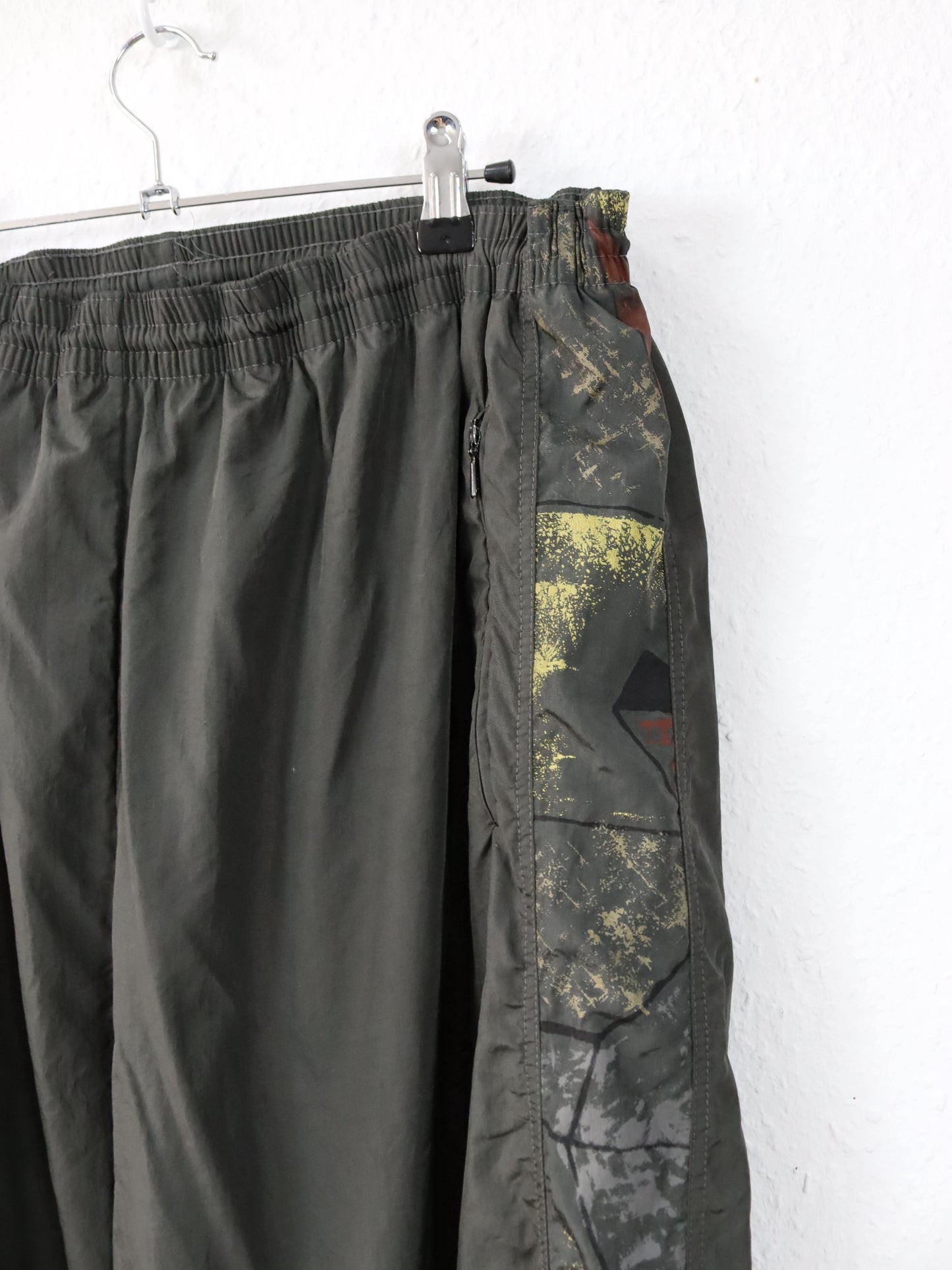 Vintage 80s 90s jogging pants tracksuit pants double layer crazy pattern baggy XL