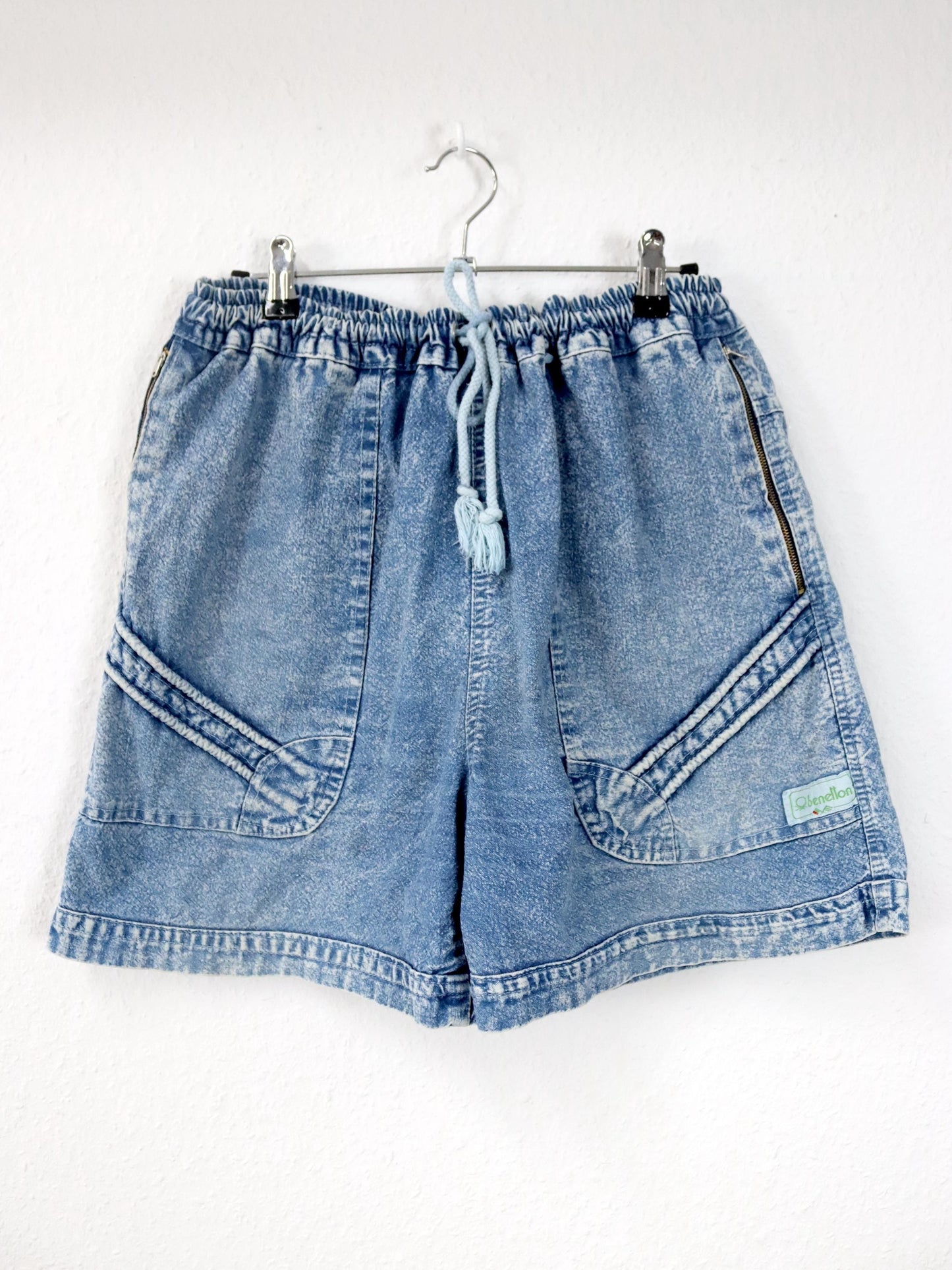 Vintage 80s 90s BENETTON denim shorts stonewashed XL