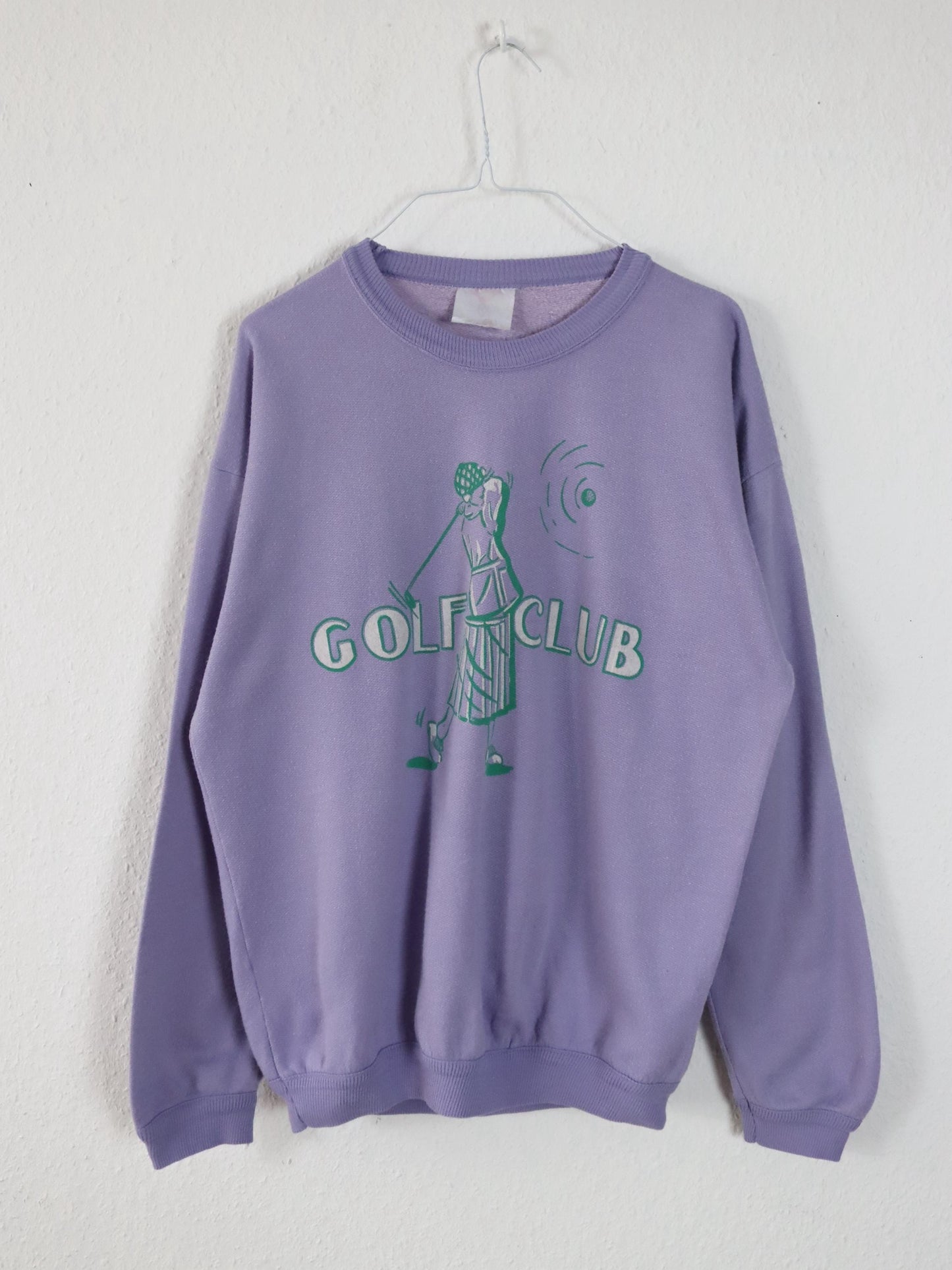 Vintage 80s 90s SAMAR Sweatshirt Pullover Print Golf Club Lilac M