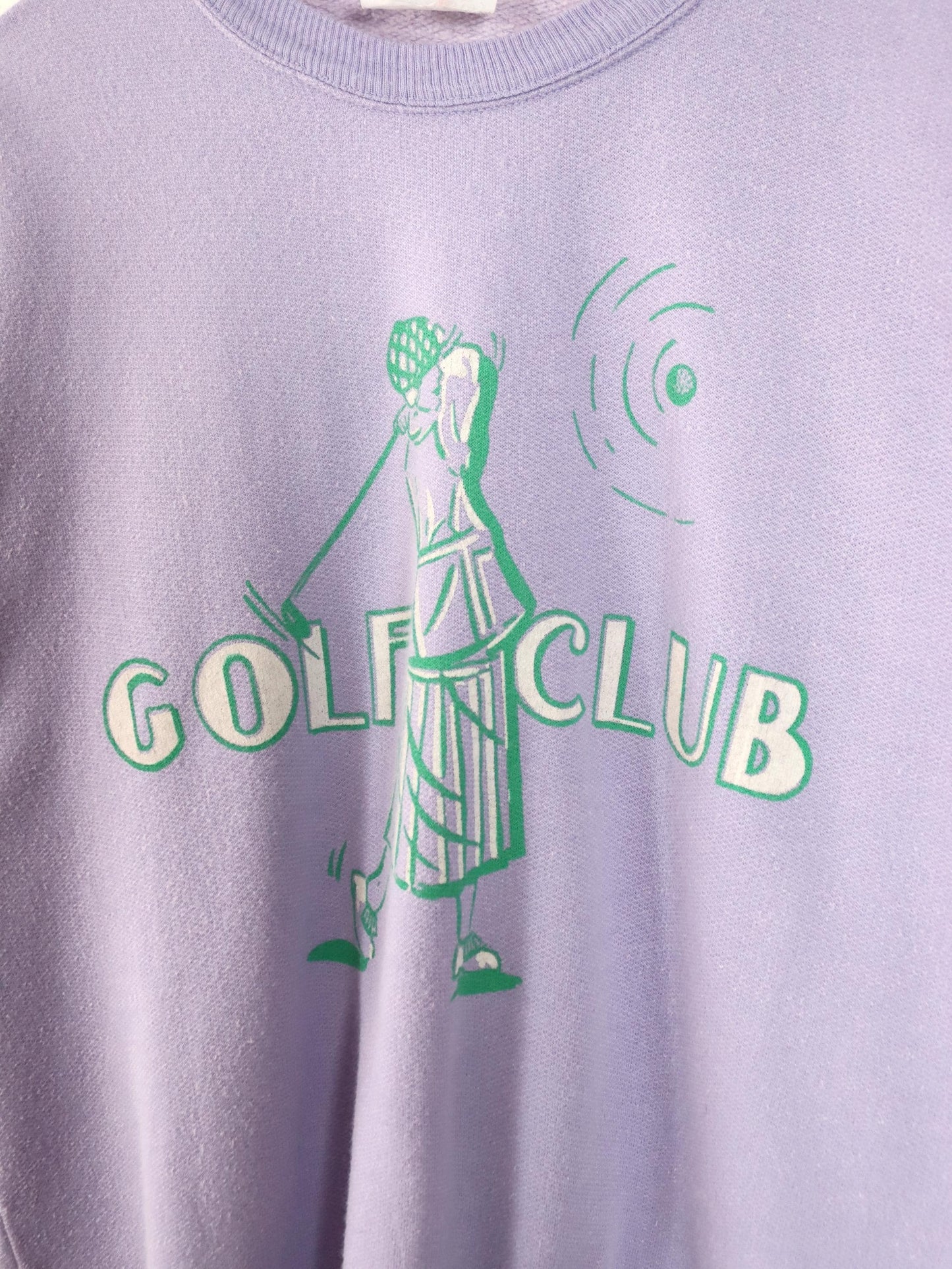 Vintage 80s 90s SAMAR Sweatshirt Pullover Print Golf Club Lilac M