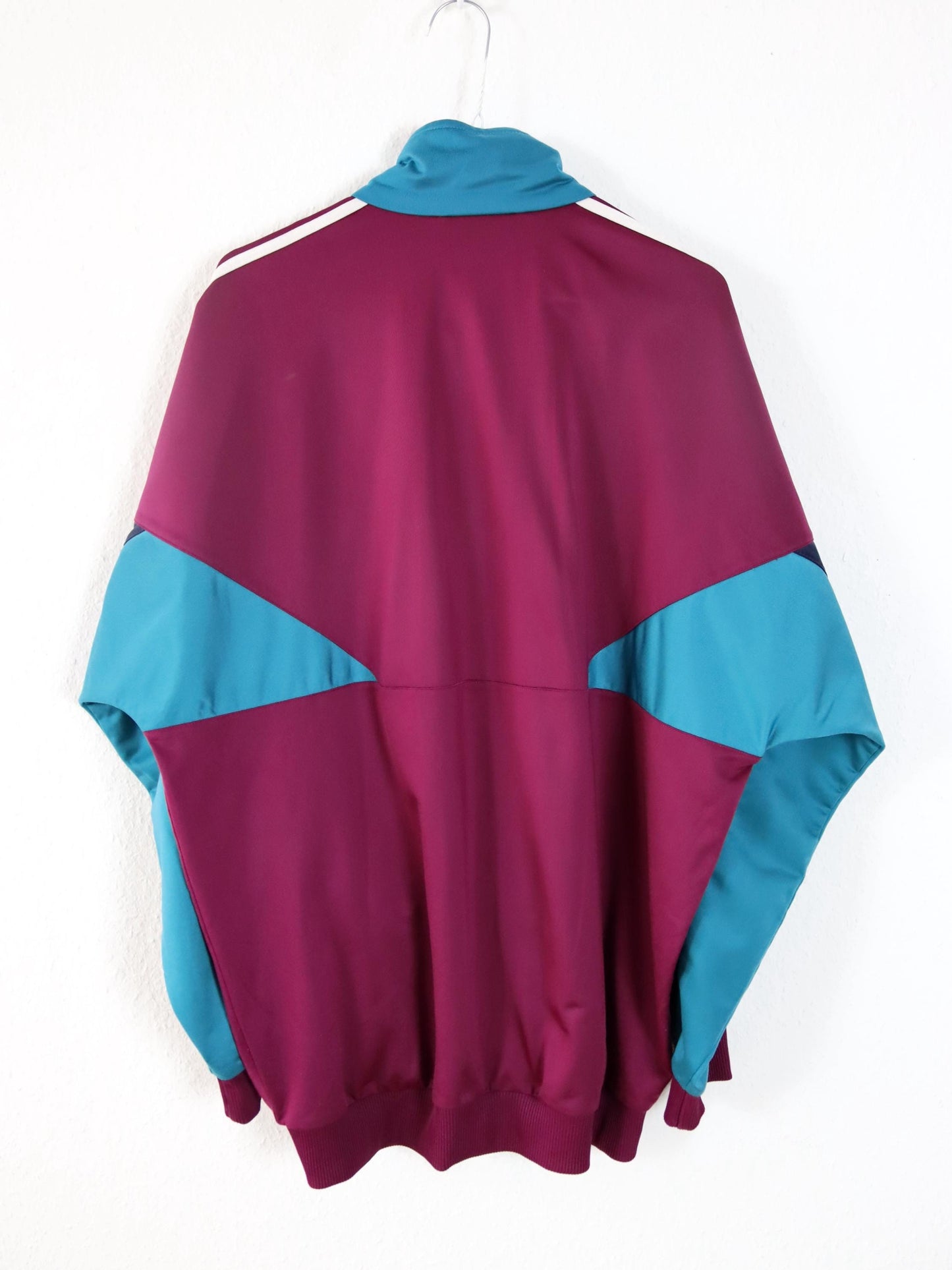 Vintage 80s 90s ADIDAS tracksuit jacket stand-up collar blue purple 186 L/XL