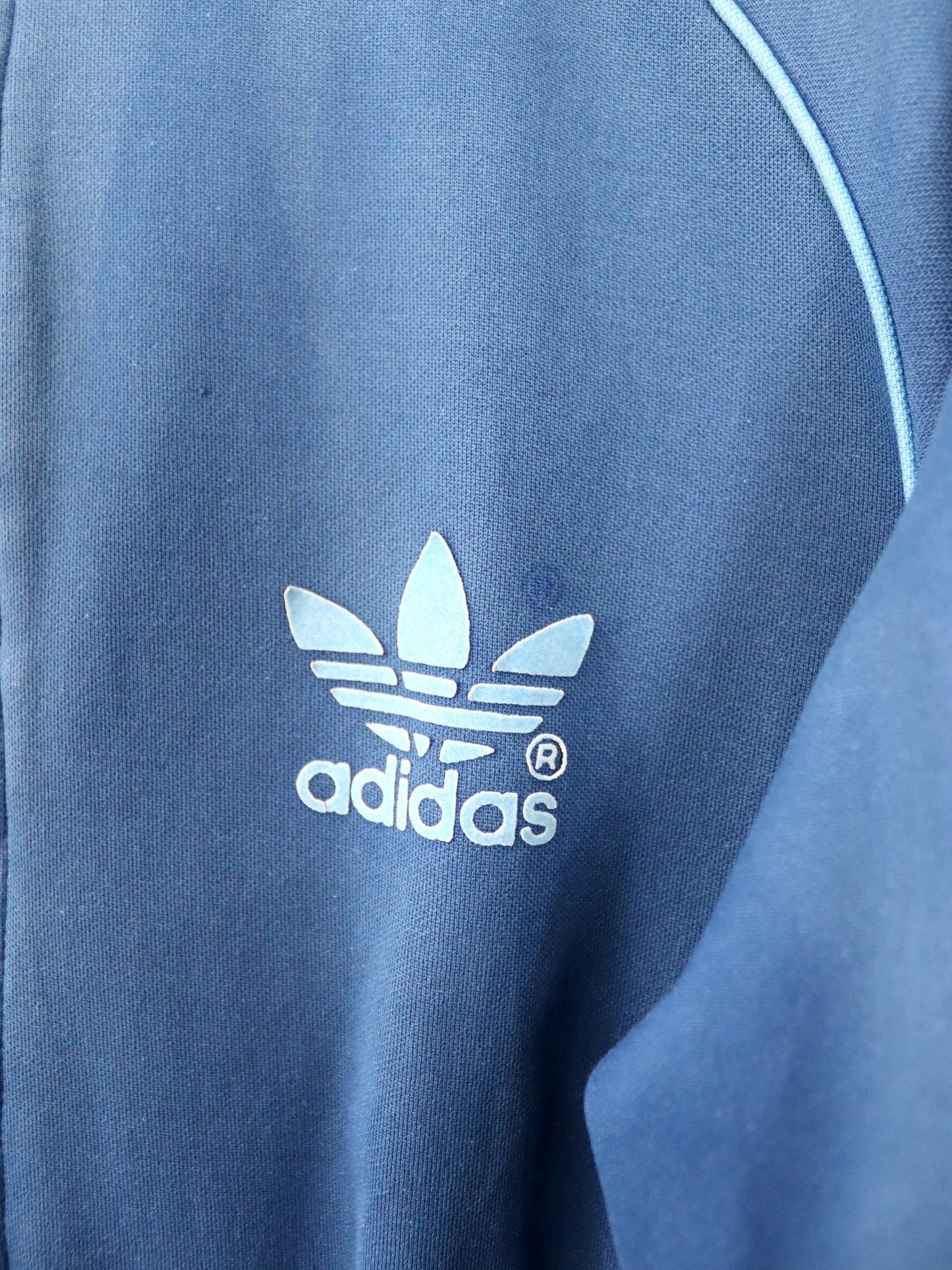 Vintage 80s 90s ADIDAS tracksuit jacket stand-up collar blue Citroen S