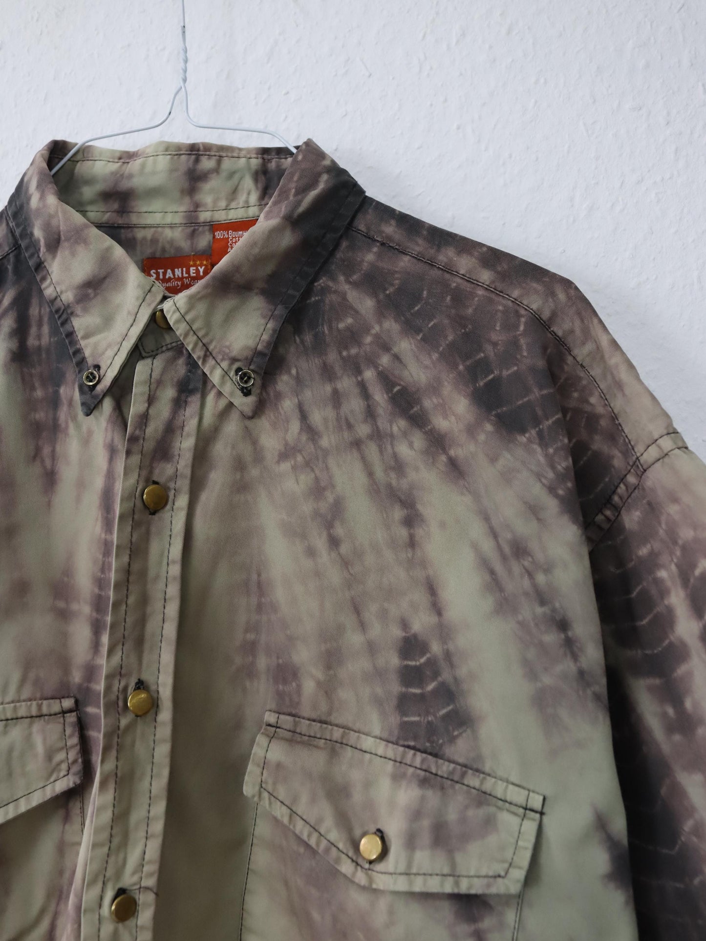 Vintage 80s 90s STANLEY shirt short sleeve batik XL