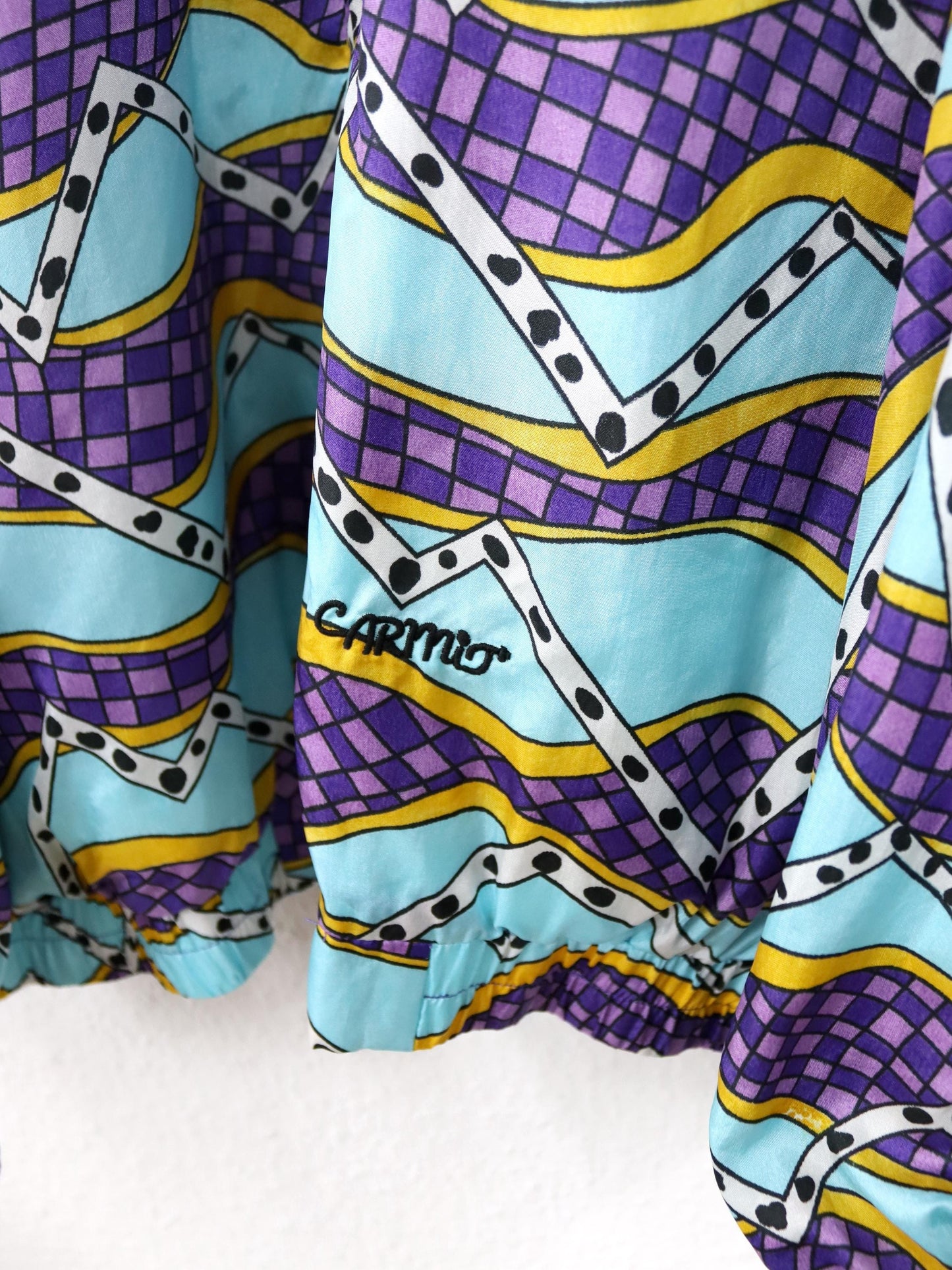 Vintage 80s 90s CARMIT tracksuit jacket stand-up collar crazy pattern colorful 58 3XL
