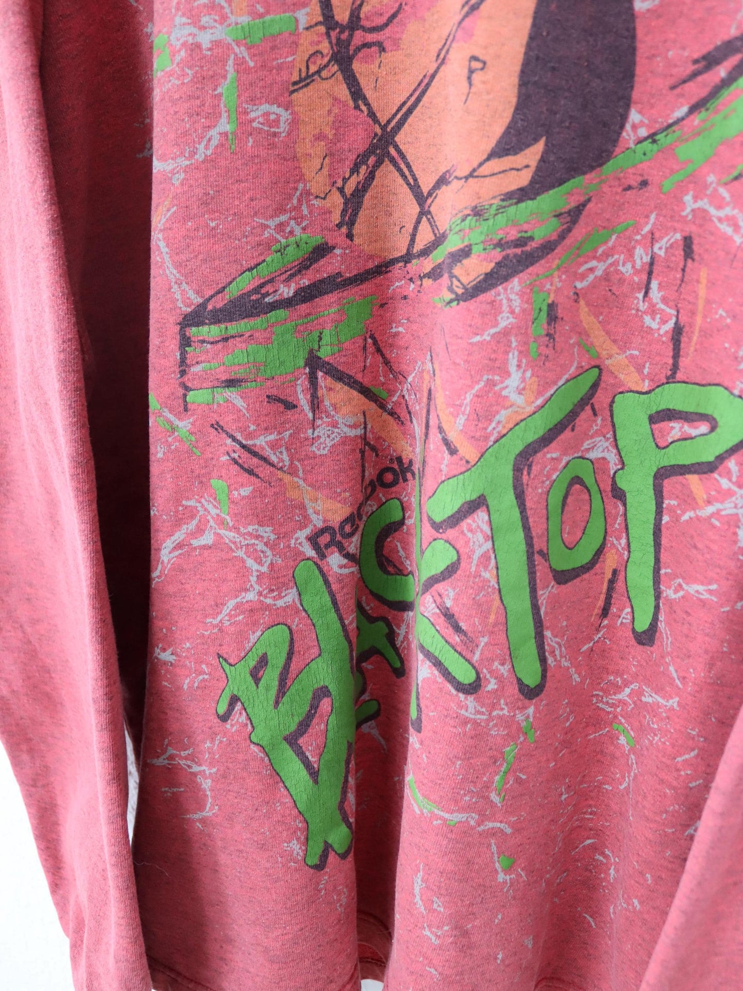 Vintage 80s 90s REEBOK BLACKTOP sweatshirt pullover print red M