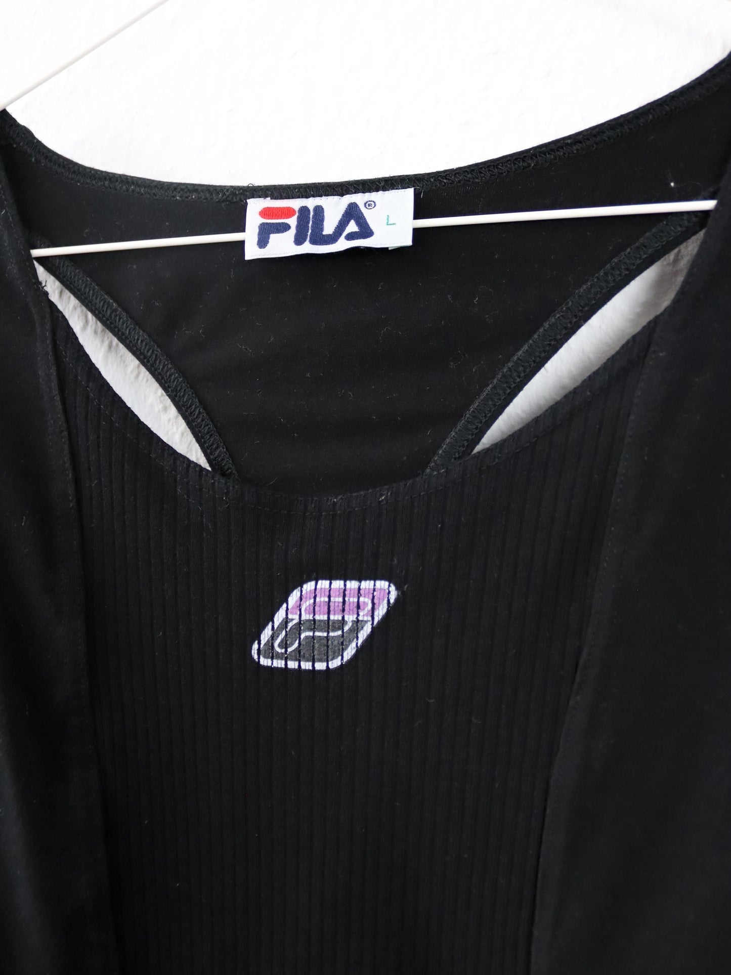 Vintage 80er 90er FILA Jumpsuit Einteiler schwarz ärmellos M/L