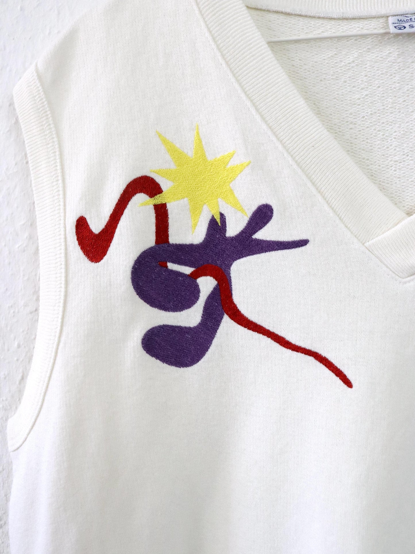 Vintage 80s 90s SERGIO TACCHINI tennis pullover white embroidery L