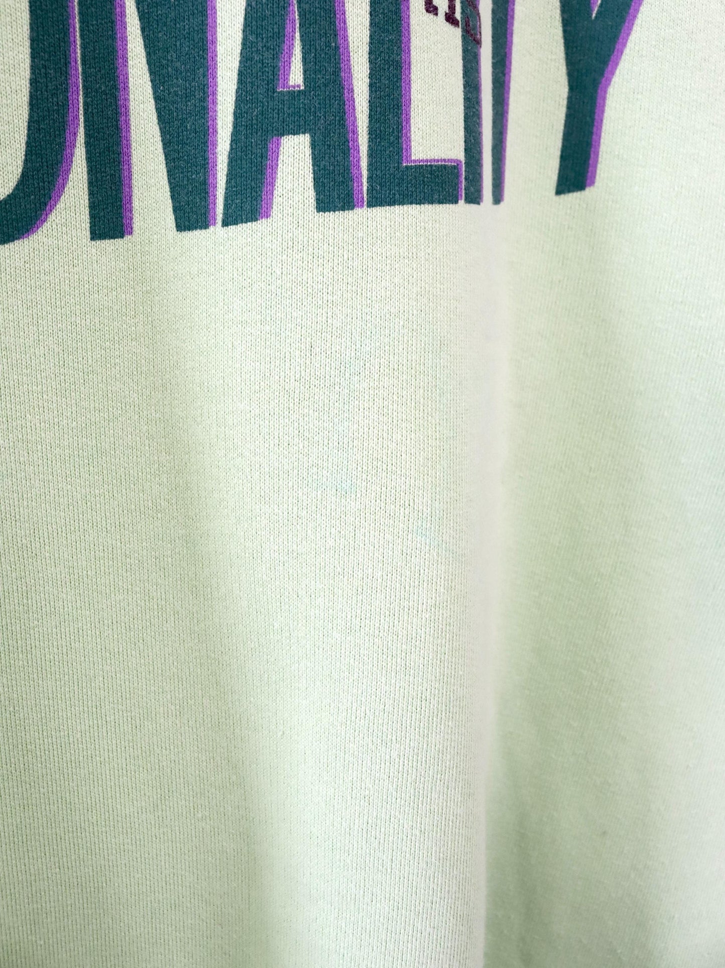 Vintage 80s 90s TURBO sweatshirt short sleeve polo collar print green XL